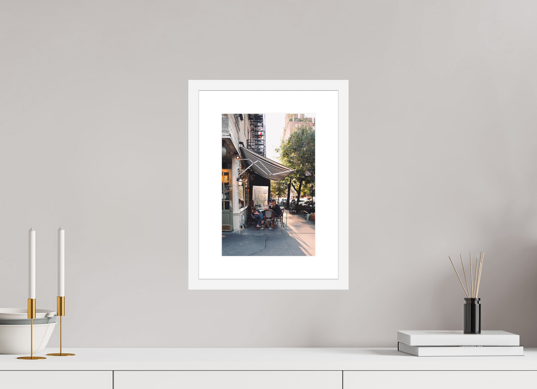 8 x 12″, White Frame, Museum Glass, Hahn Photo Rag TEST