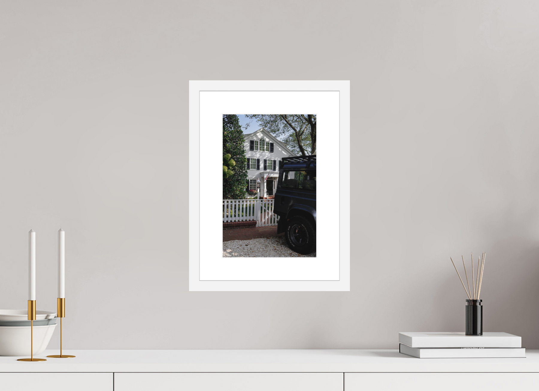 8 x 12″, White Frame, Museum Glass, Hahn Photo Rag mv house 2