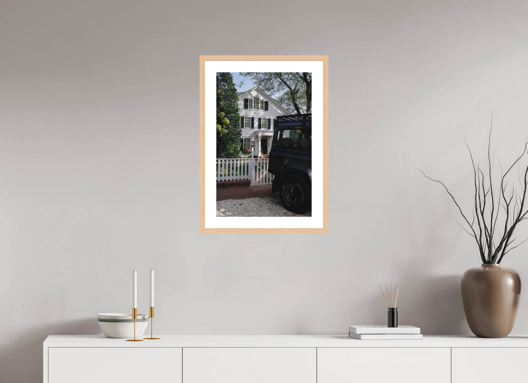 16 x 24″, Natural Frame, Museum Glass, Hahn Rag mv house 2