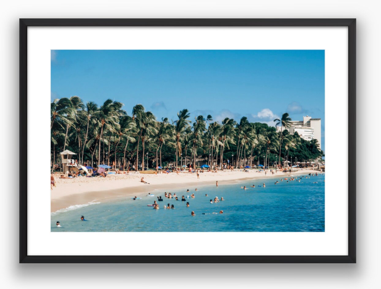 Honolulu's Waikiki Beach Photograph - Print Only or Framed