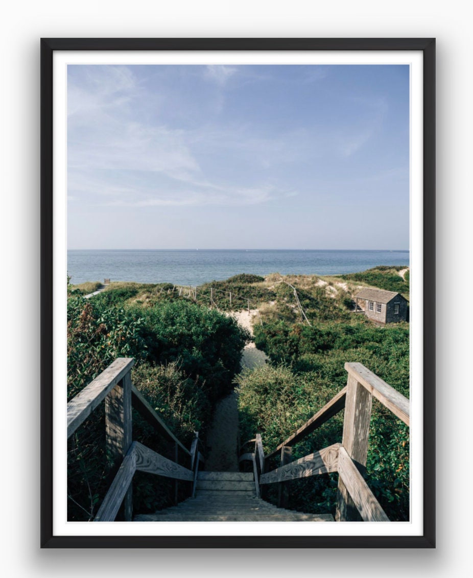 Nantucket Steps Beach Photograph - Framed or Print Only