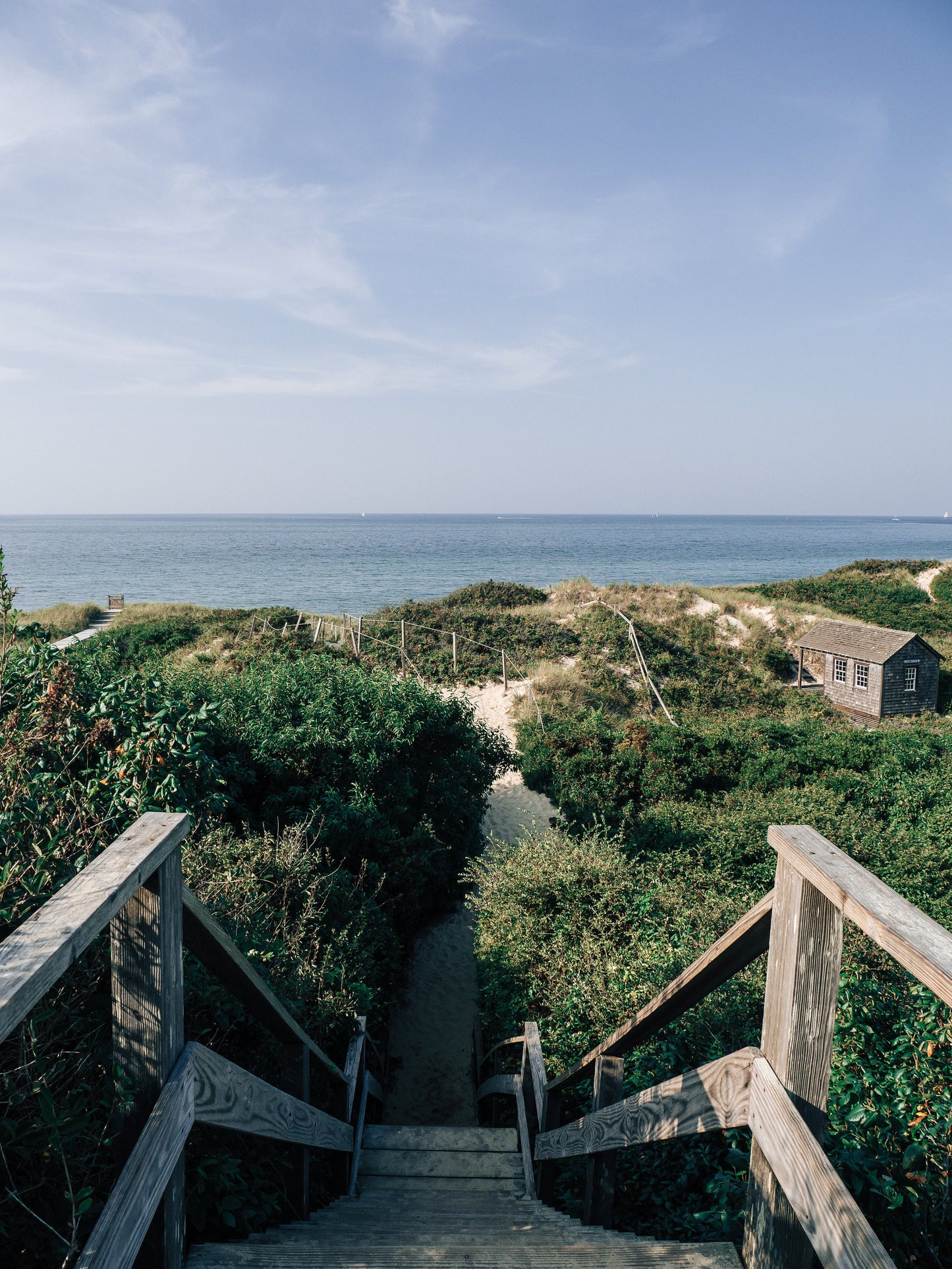 Nantucket Steps Beach Photograph - Framed or Print Only