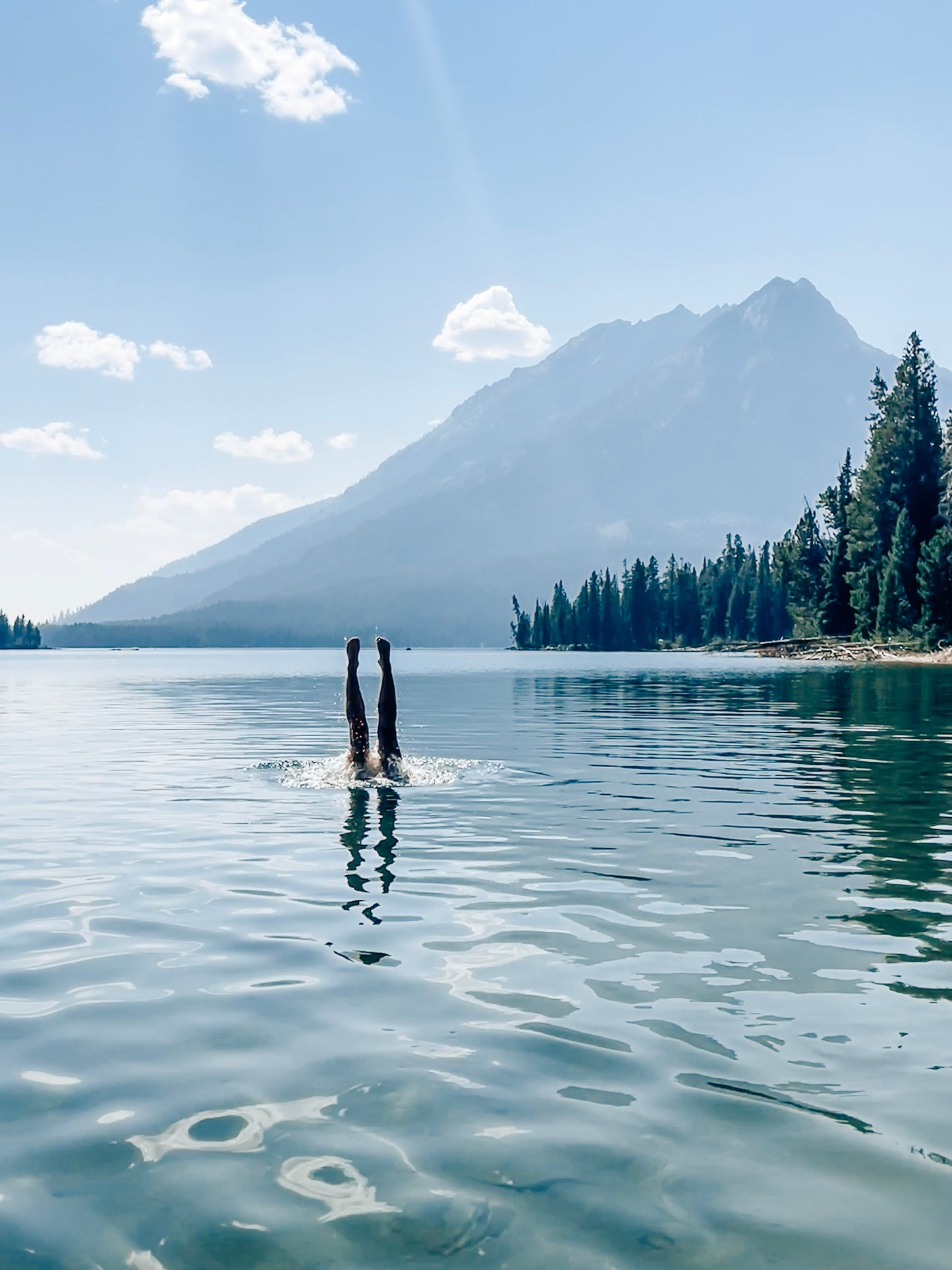 Handstands in Jackson Lake Photograph - Print Only or Framed