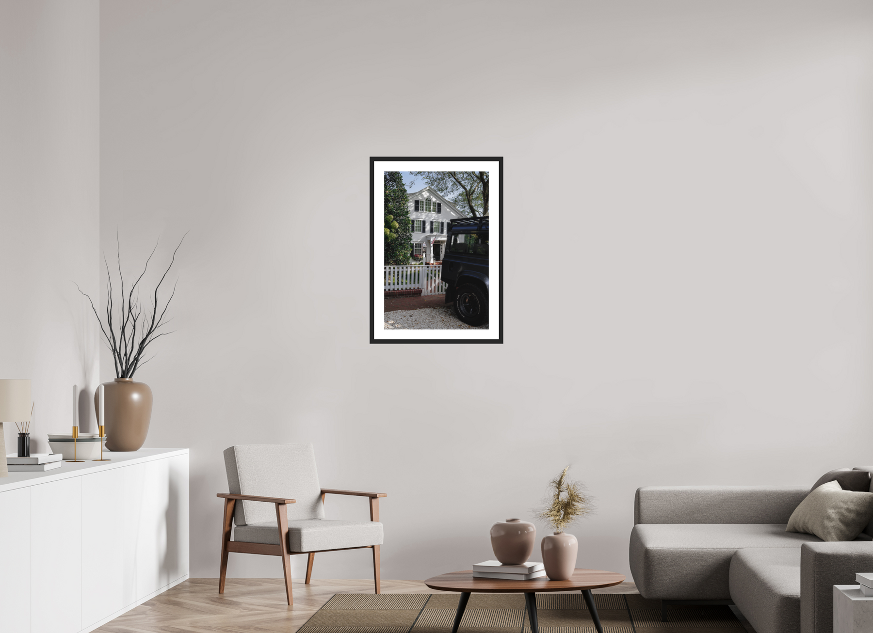 20 x 30″, Black Frame, Museum Glass, Hahn Photo Rag mv house 2