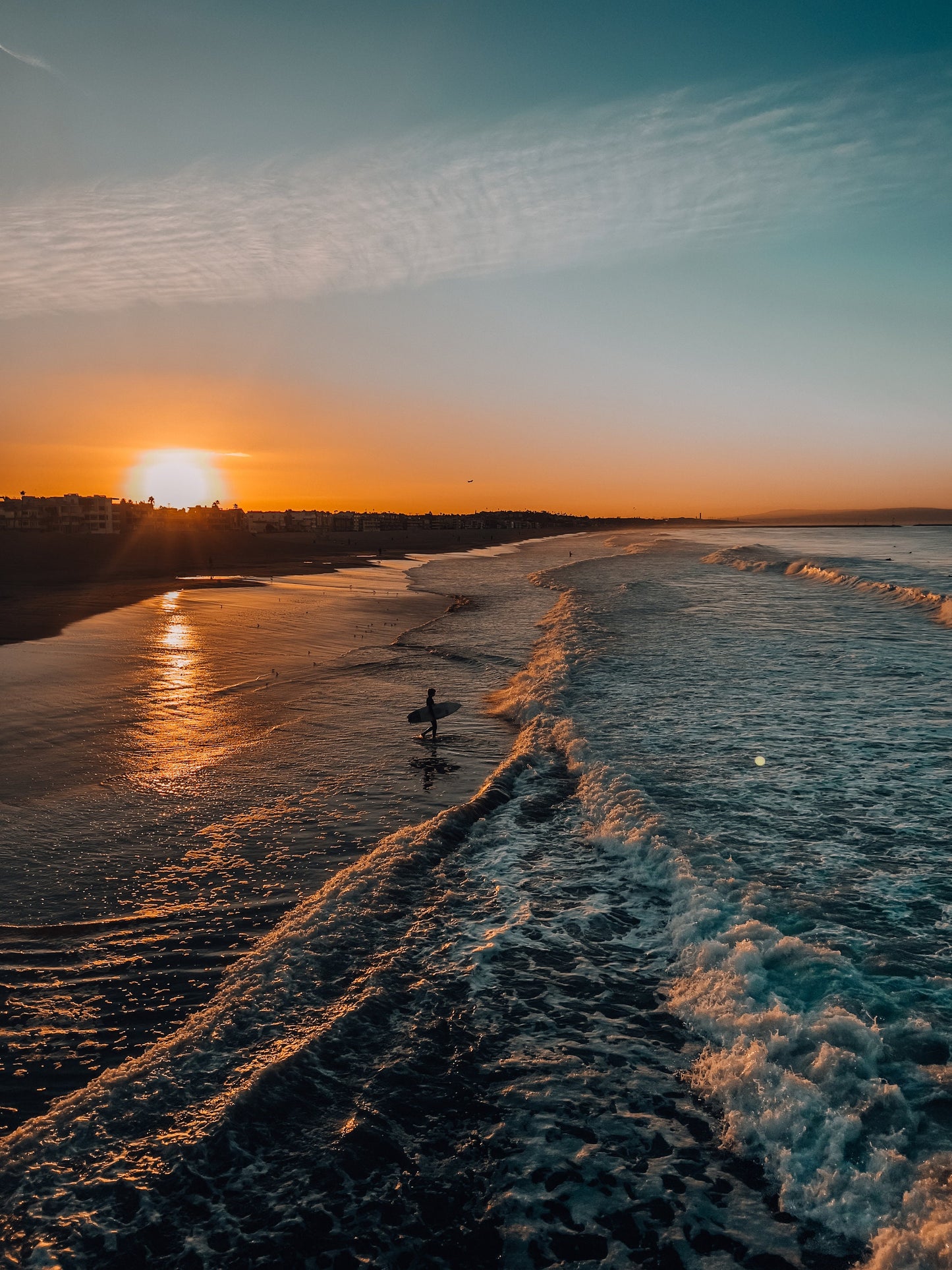 California Sunrise Surf Photograph - Framed or Print Only