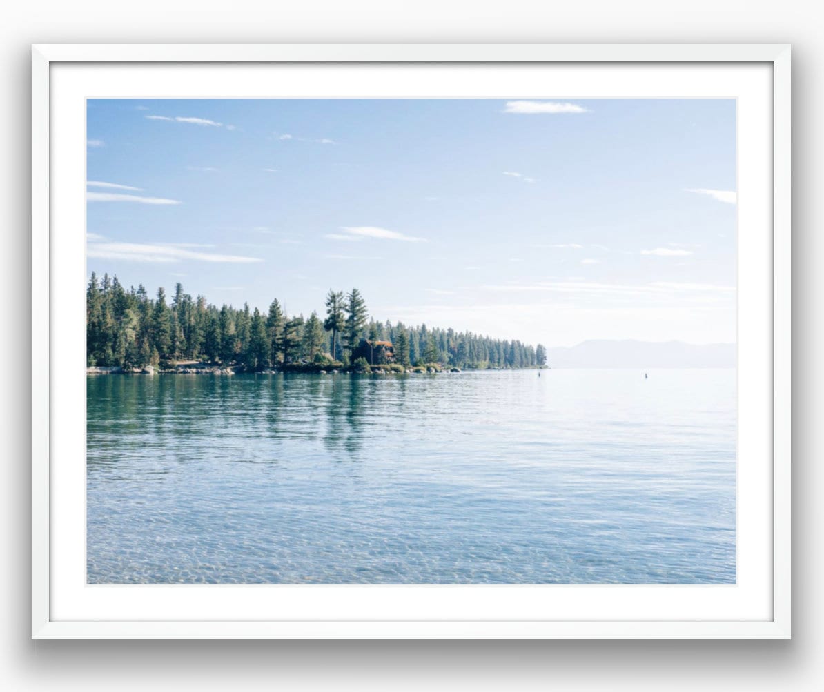 Lake Tahoe Cabin on the Water Photograph - Print Only or Framed