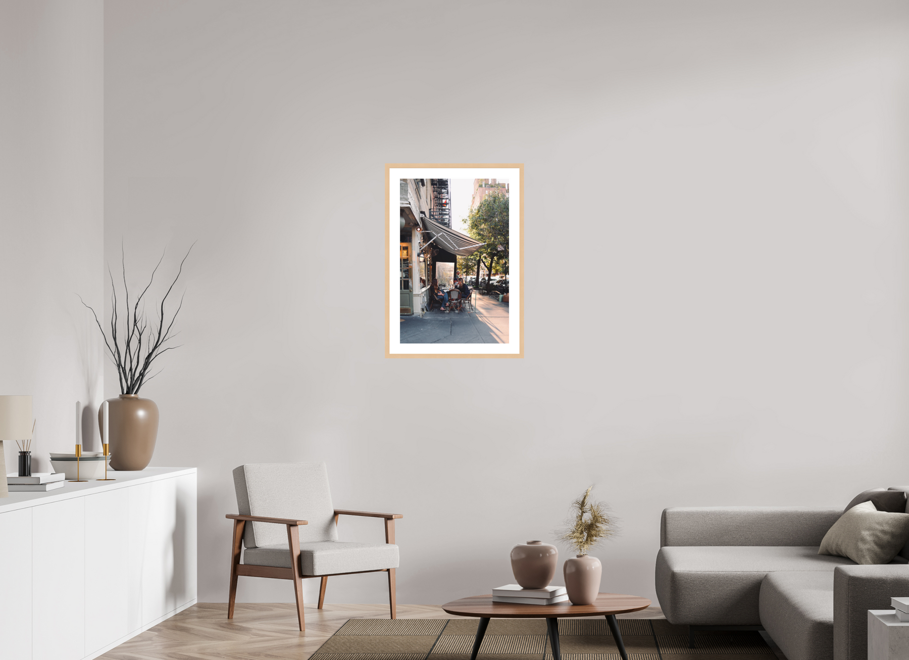 20 x 30″, Natural Frame, Museum Glass, Hahn Rag TEST