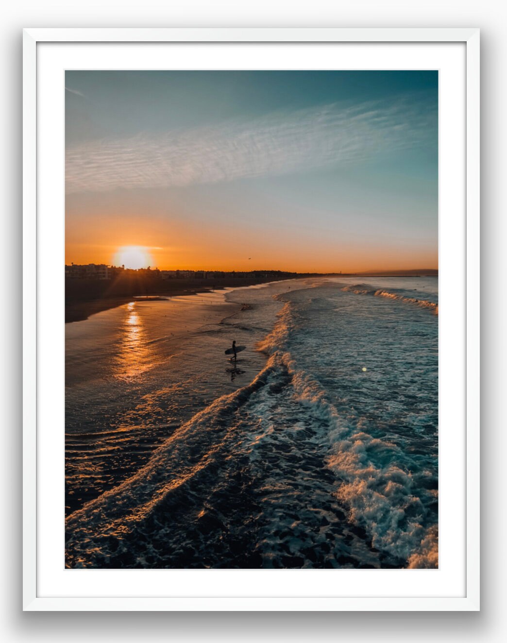 California Sunrise Surf Photograph - Framed or Print Only