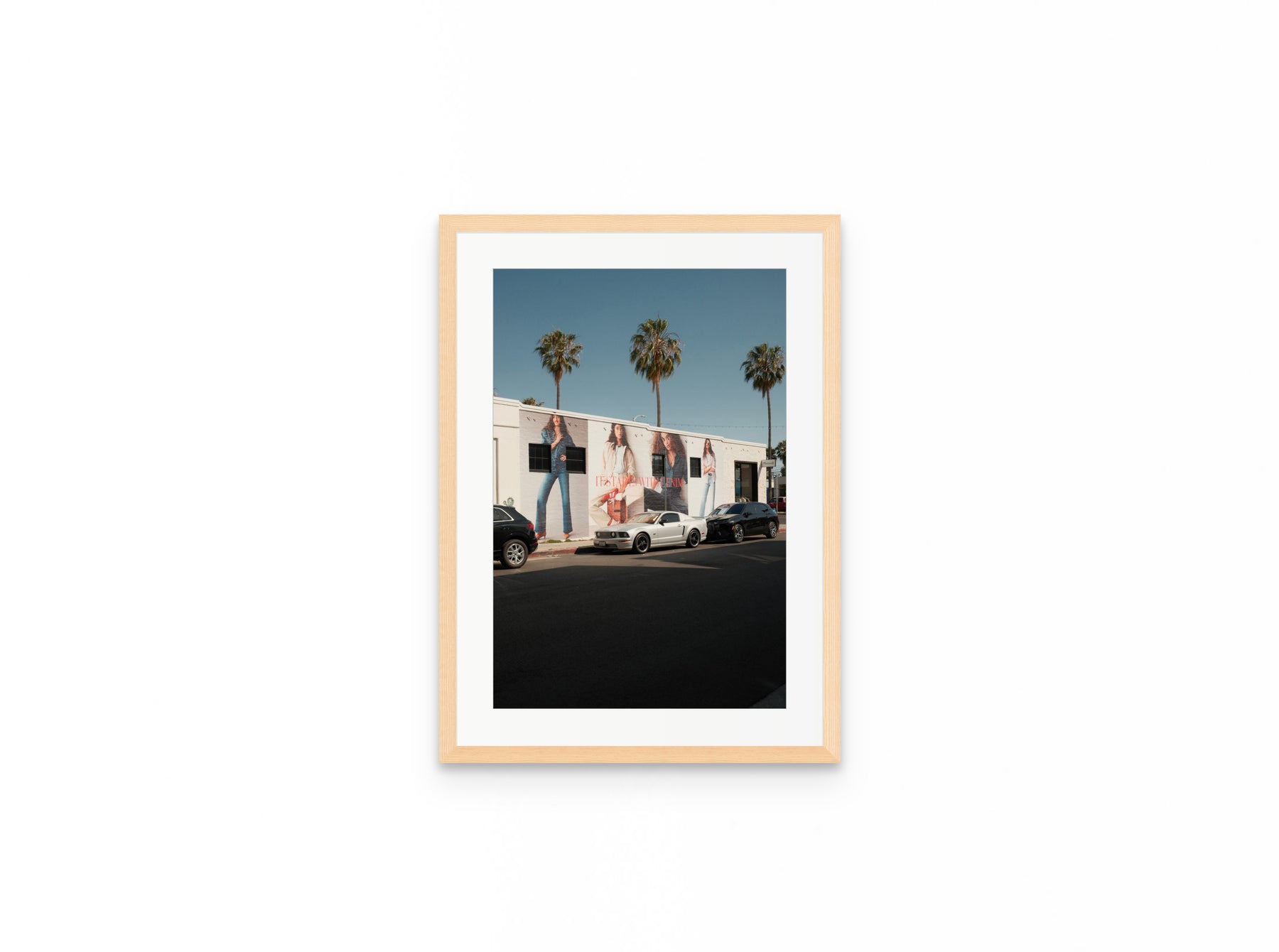 Abbot Kinney Palms, 12×18 in natural frame