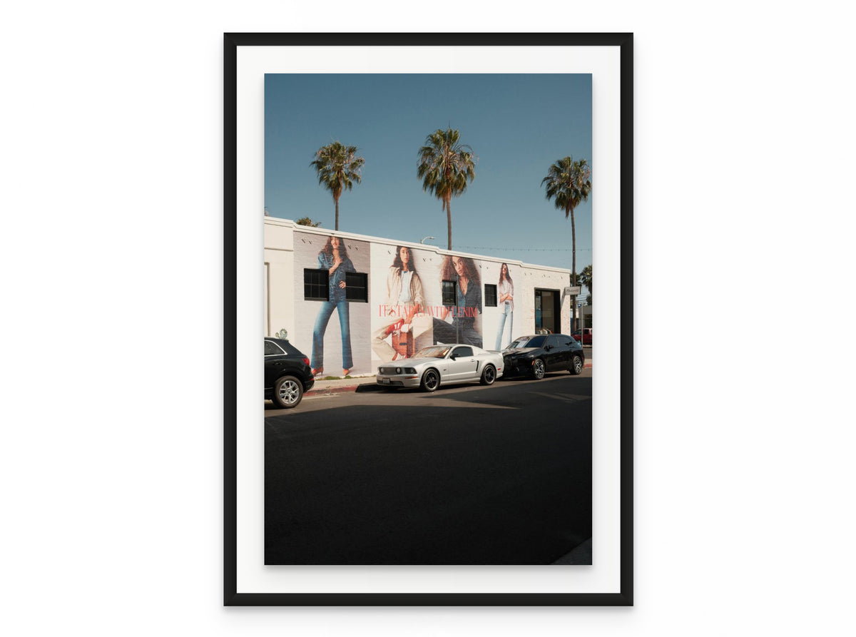 Abbot Kinney Palms, 20×30 in black frame