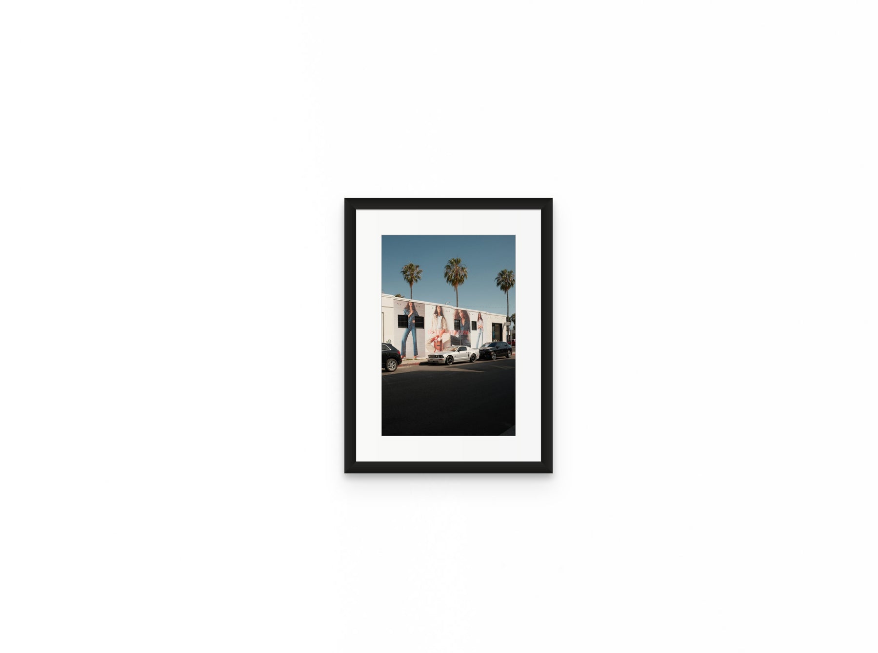 Abbot Kinney Palms, 8×12 in black frame