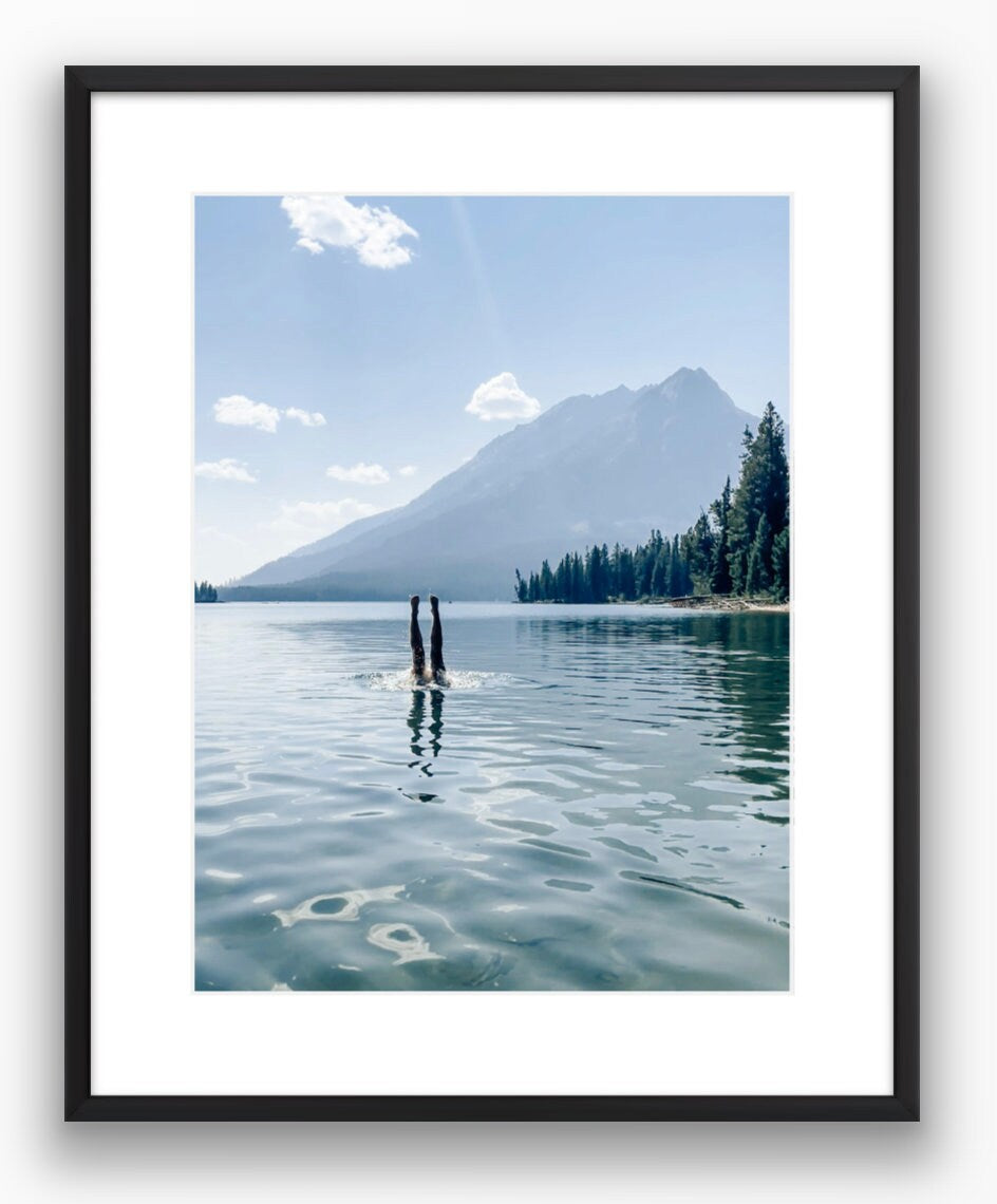 Handstands in Jackson Lake Photograph - Print Only or Framed