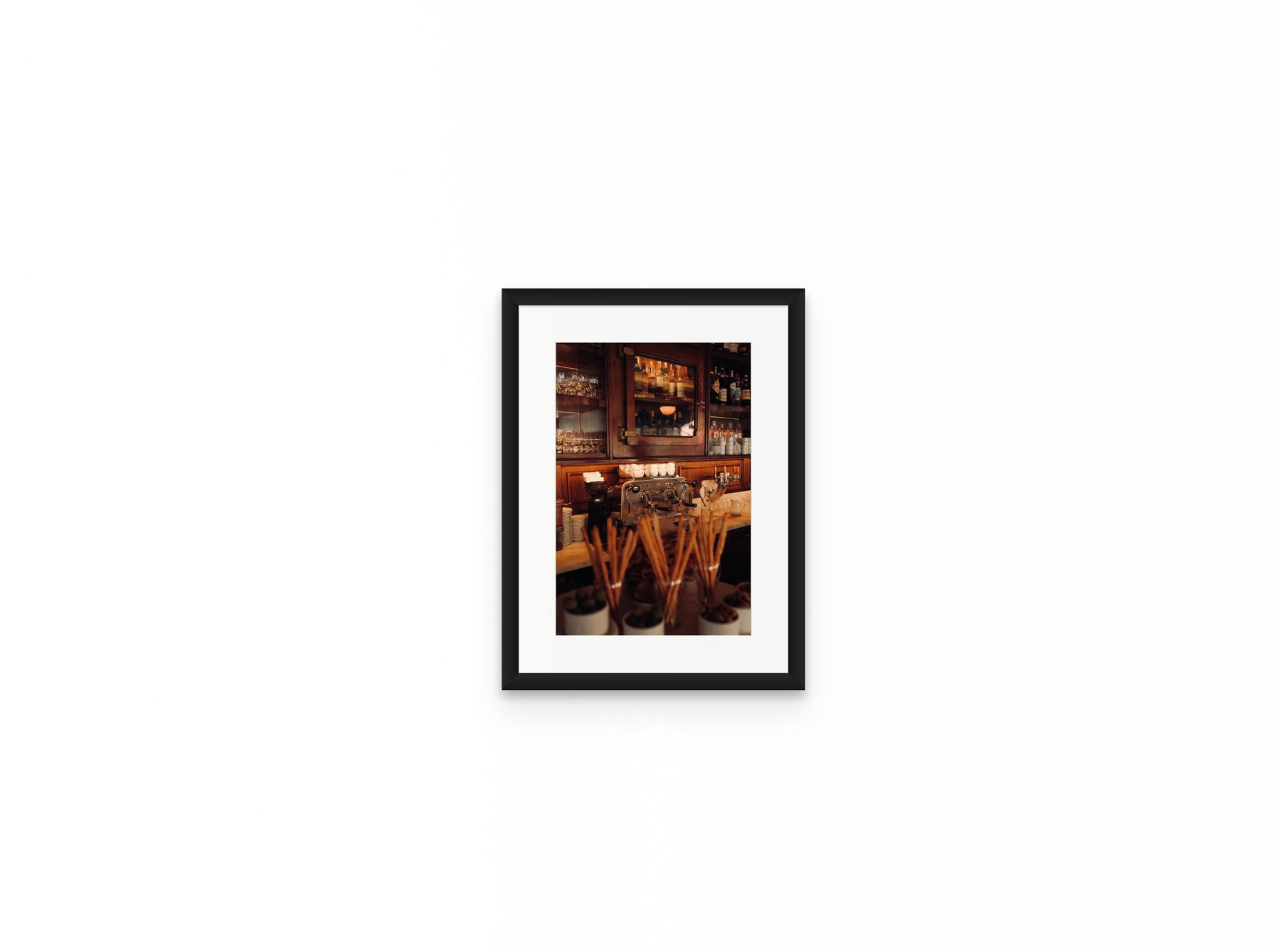 Bar Pisselino Espresso, 8×12 in black frame