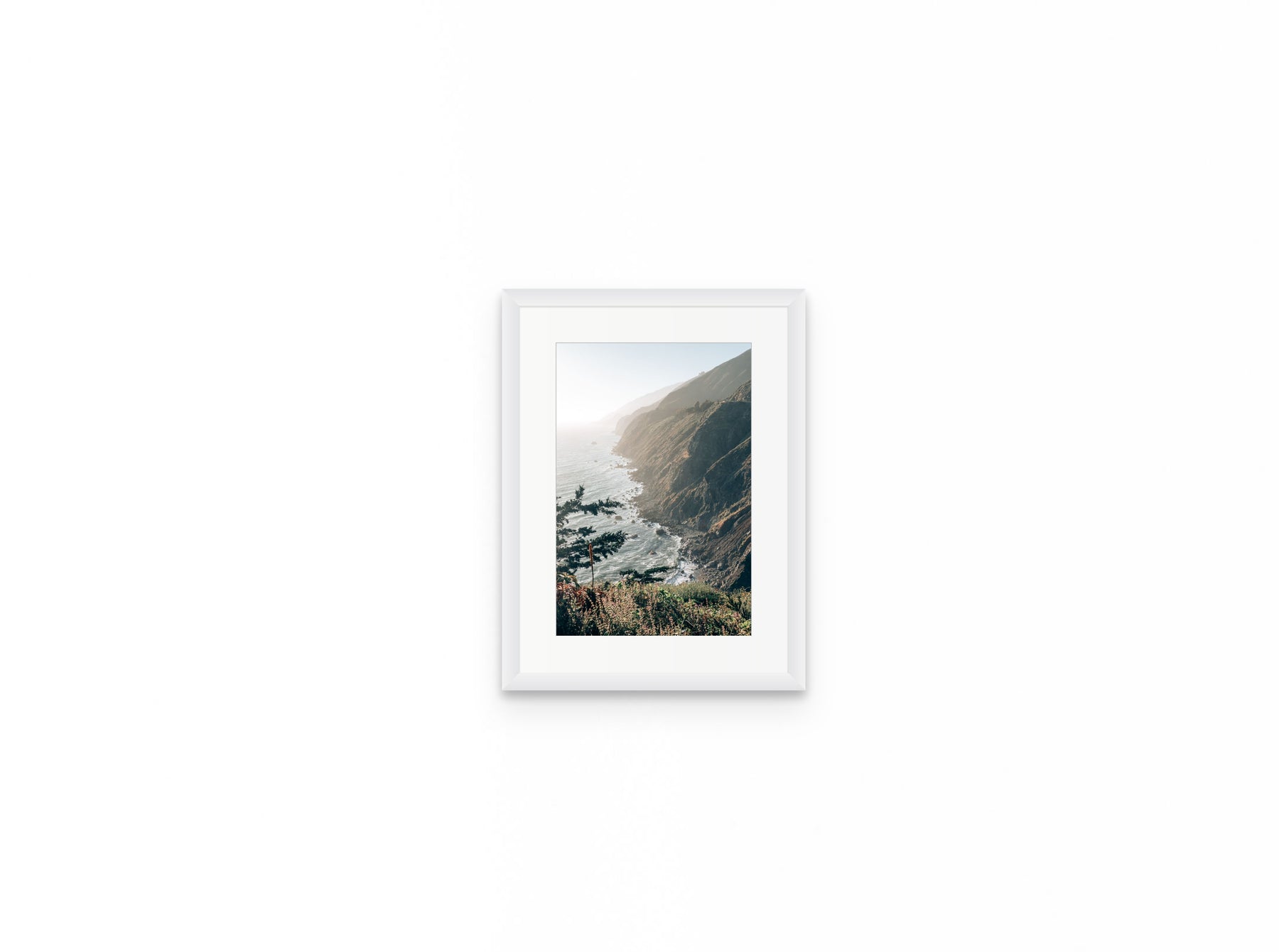 Big Sur Coast, 8×12 in white frame