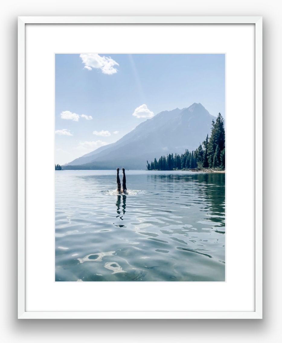 Handstands in Jackson Lake Photograph - Print Only or Framed