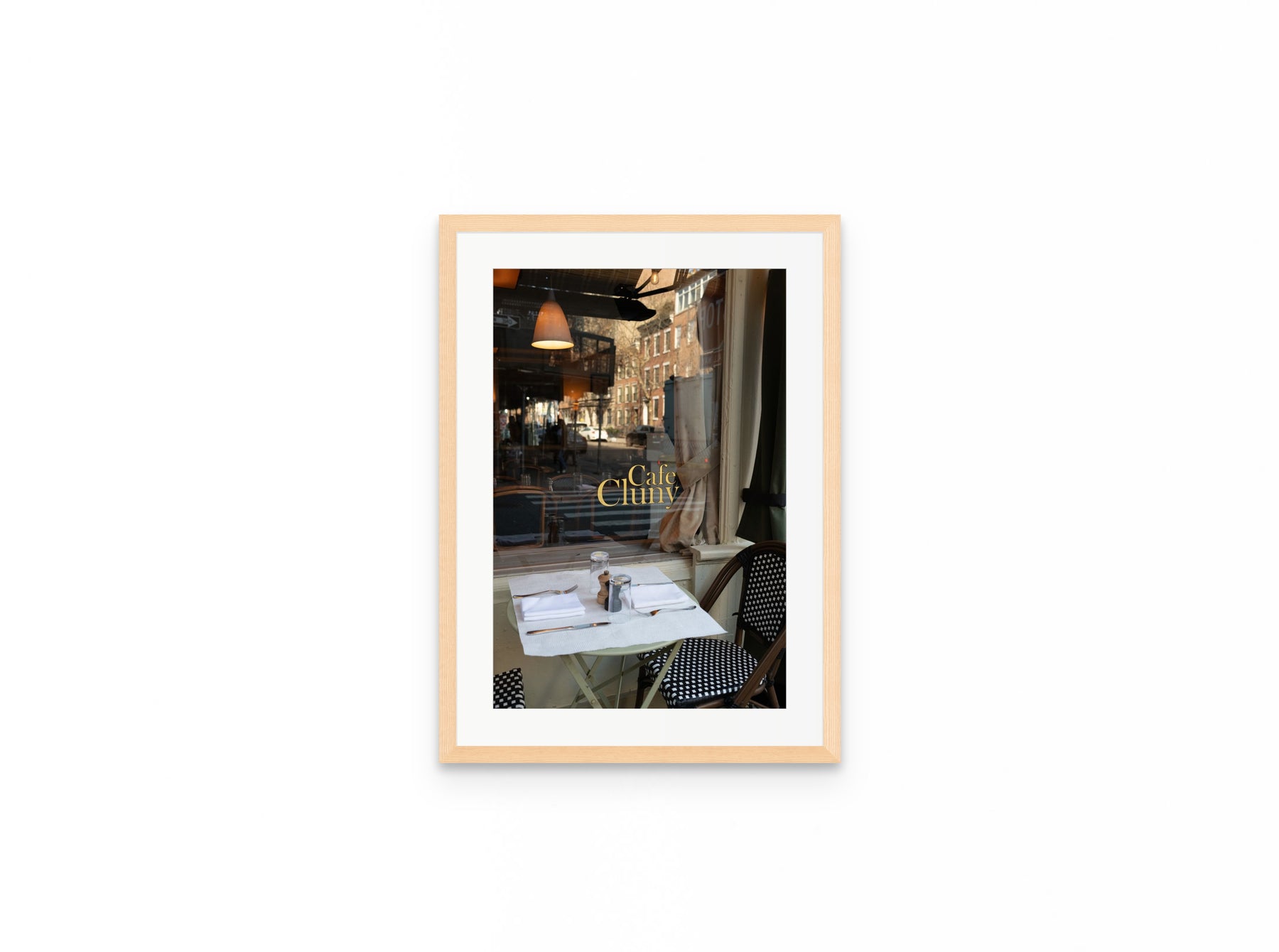 Cafe Cluny, 12×18 in natural frame