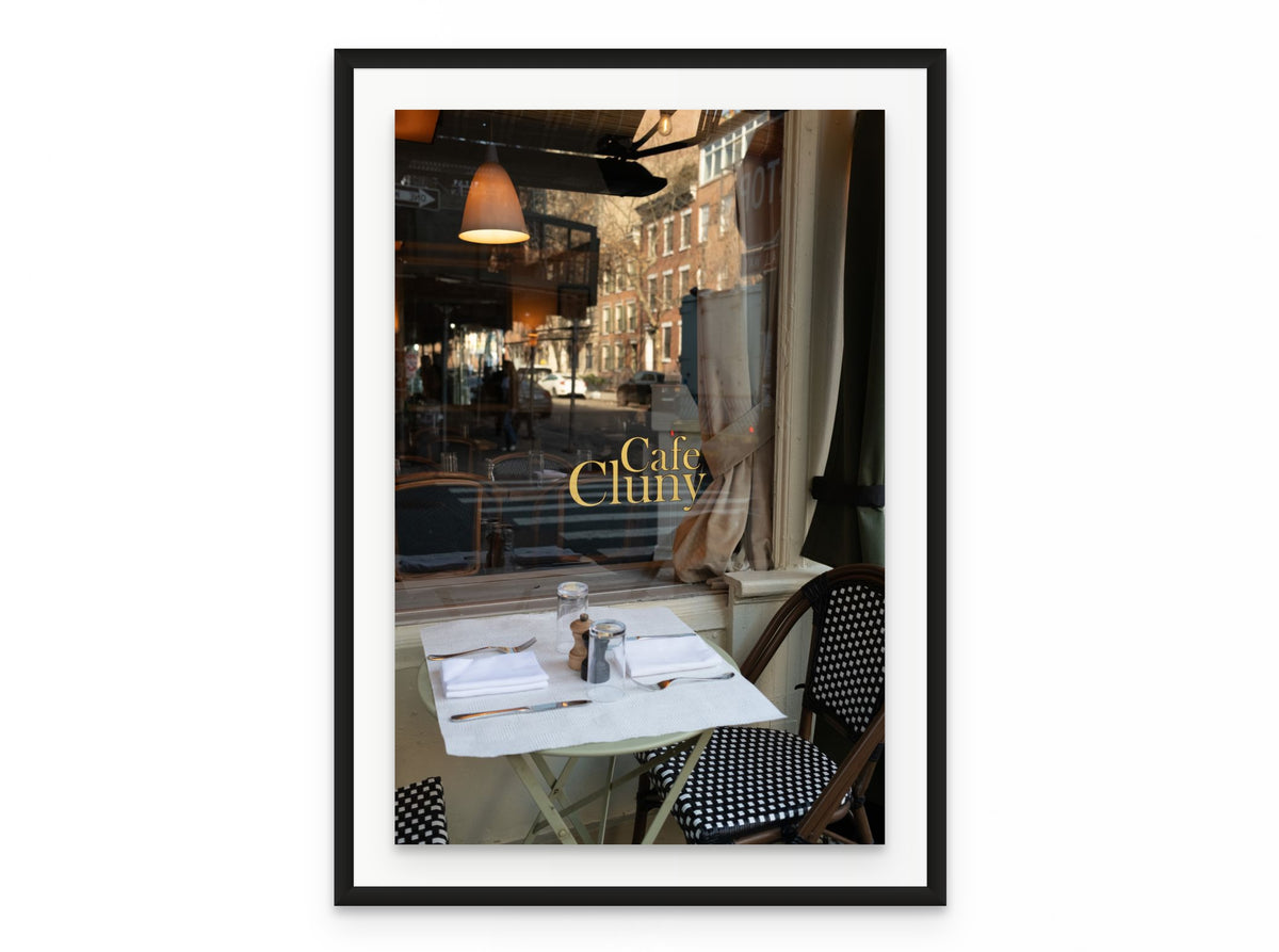 Cafe Cluny, 20×30 in black frame