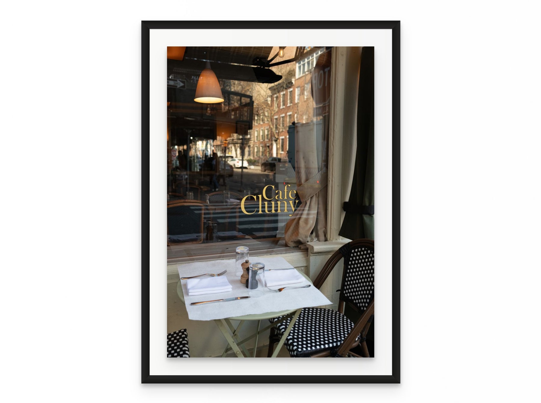 Cafe Cluny, 20×30 in black frame