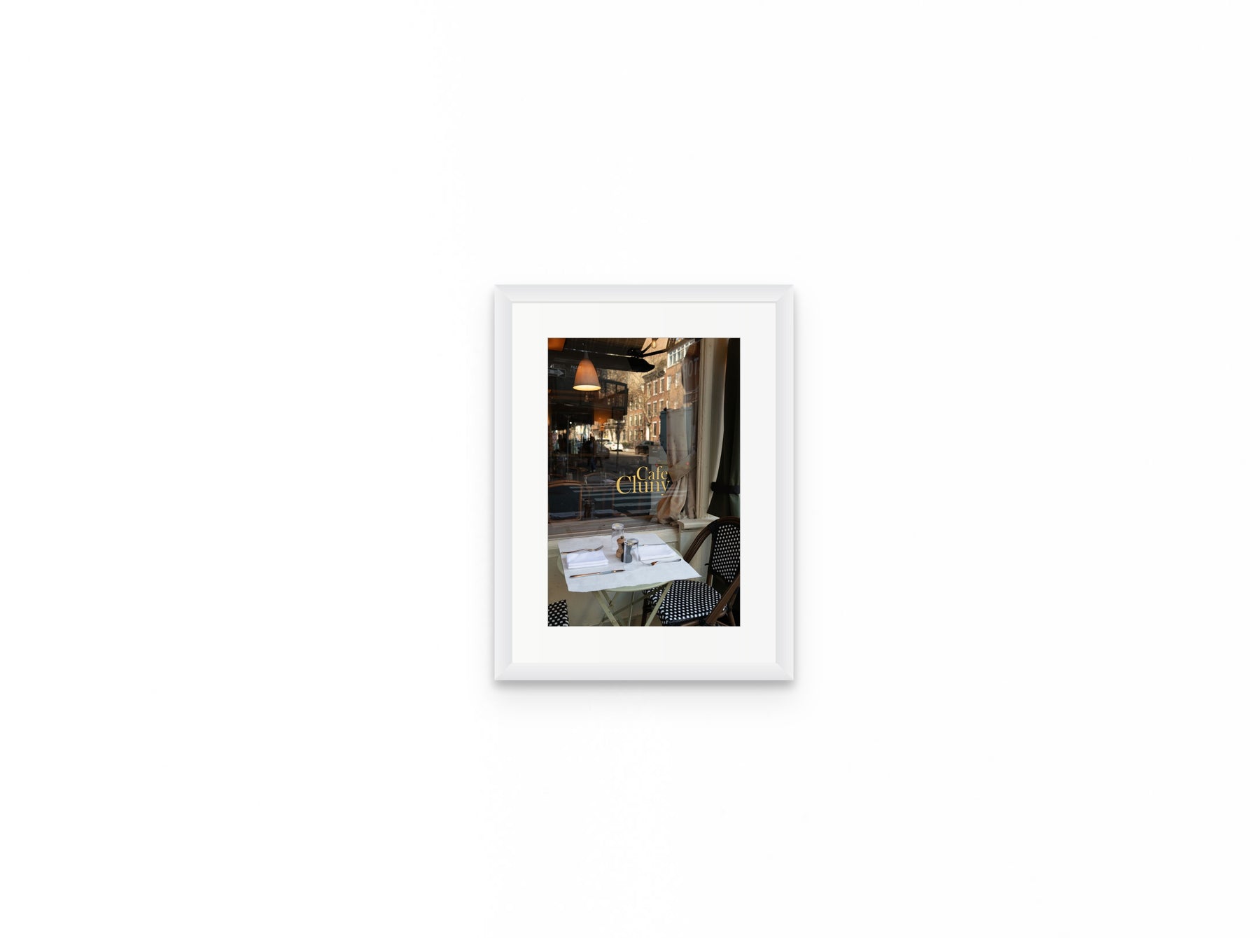 Cafe Cluny, 8×12 in white frame