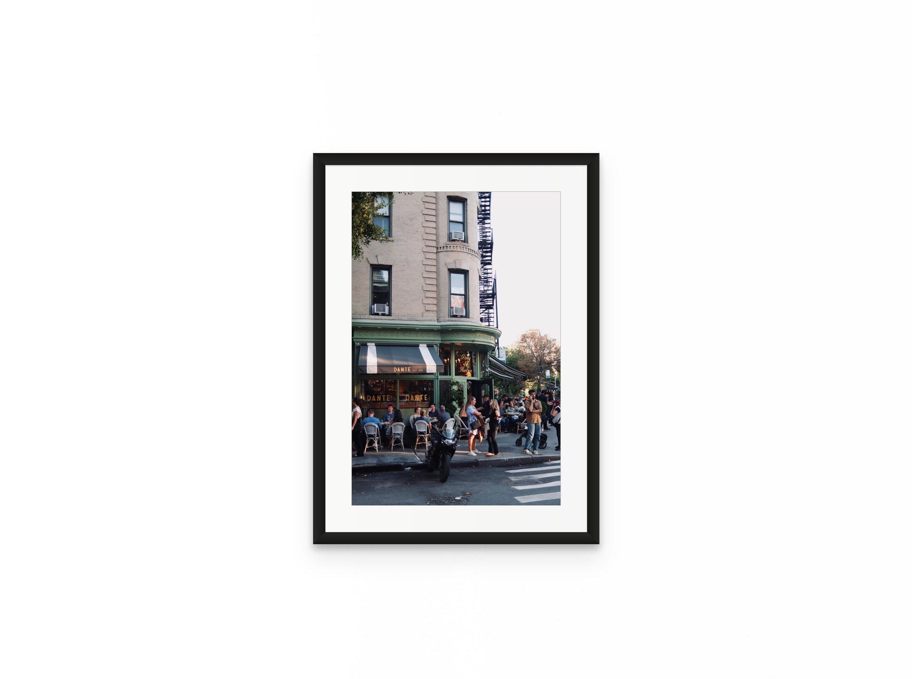 Cafe Dante, 12×18 in black frame