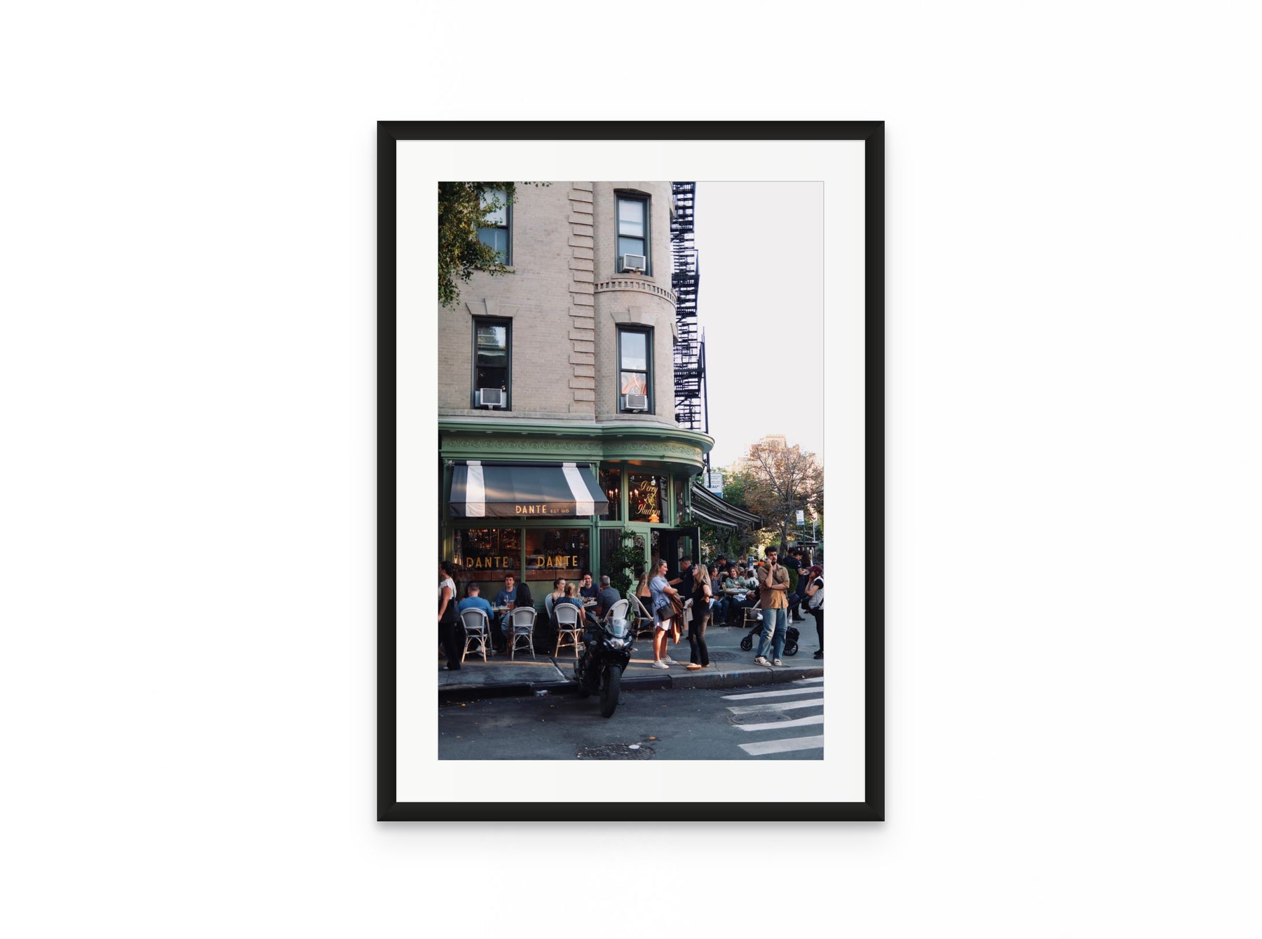 Cafe Dante, 16×24 in black frame