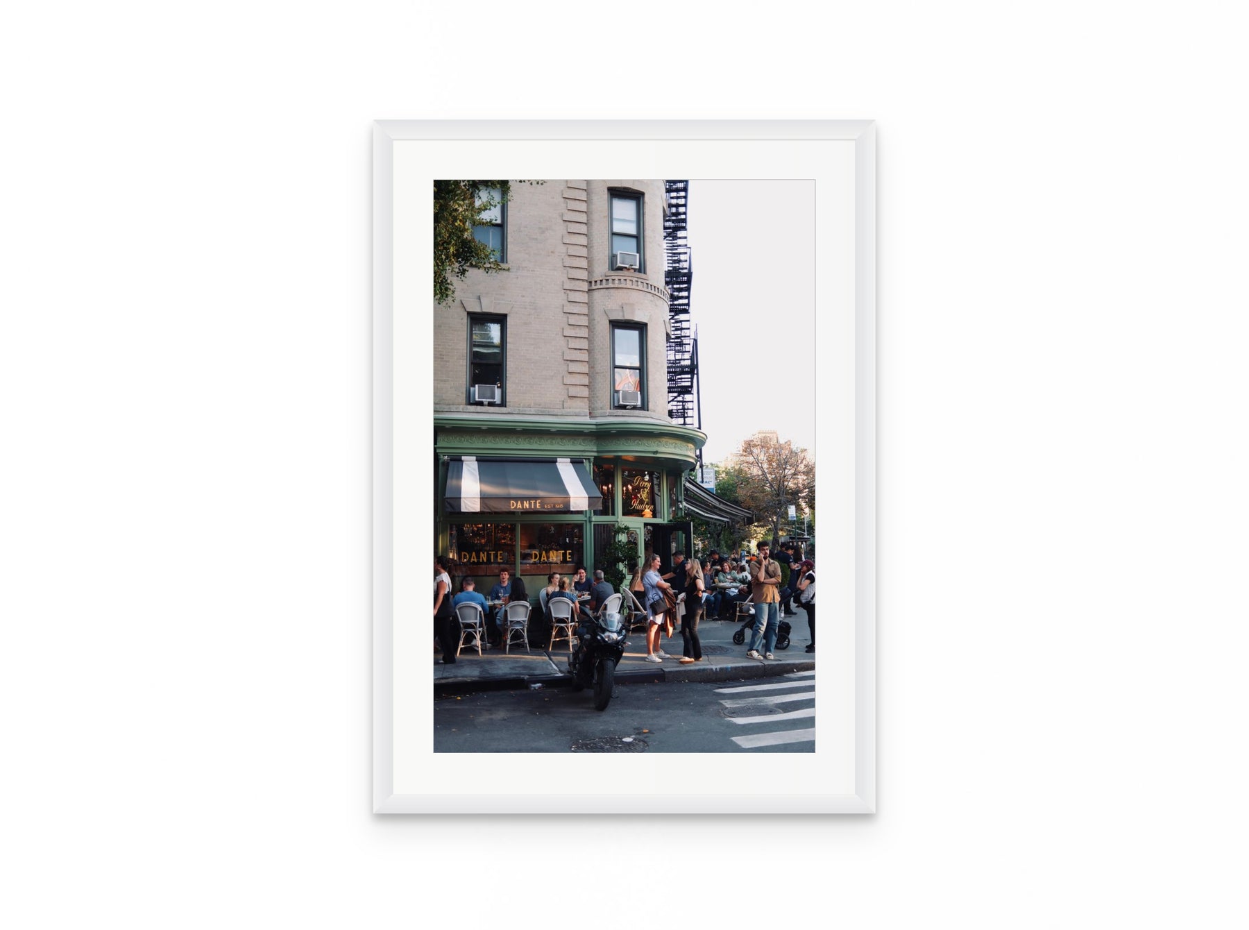 Cafe Dante, 16×24 in white frame