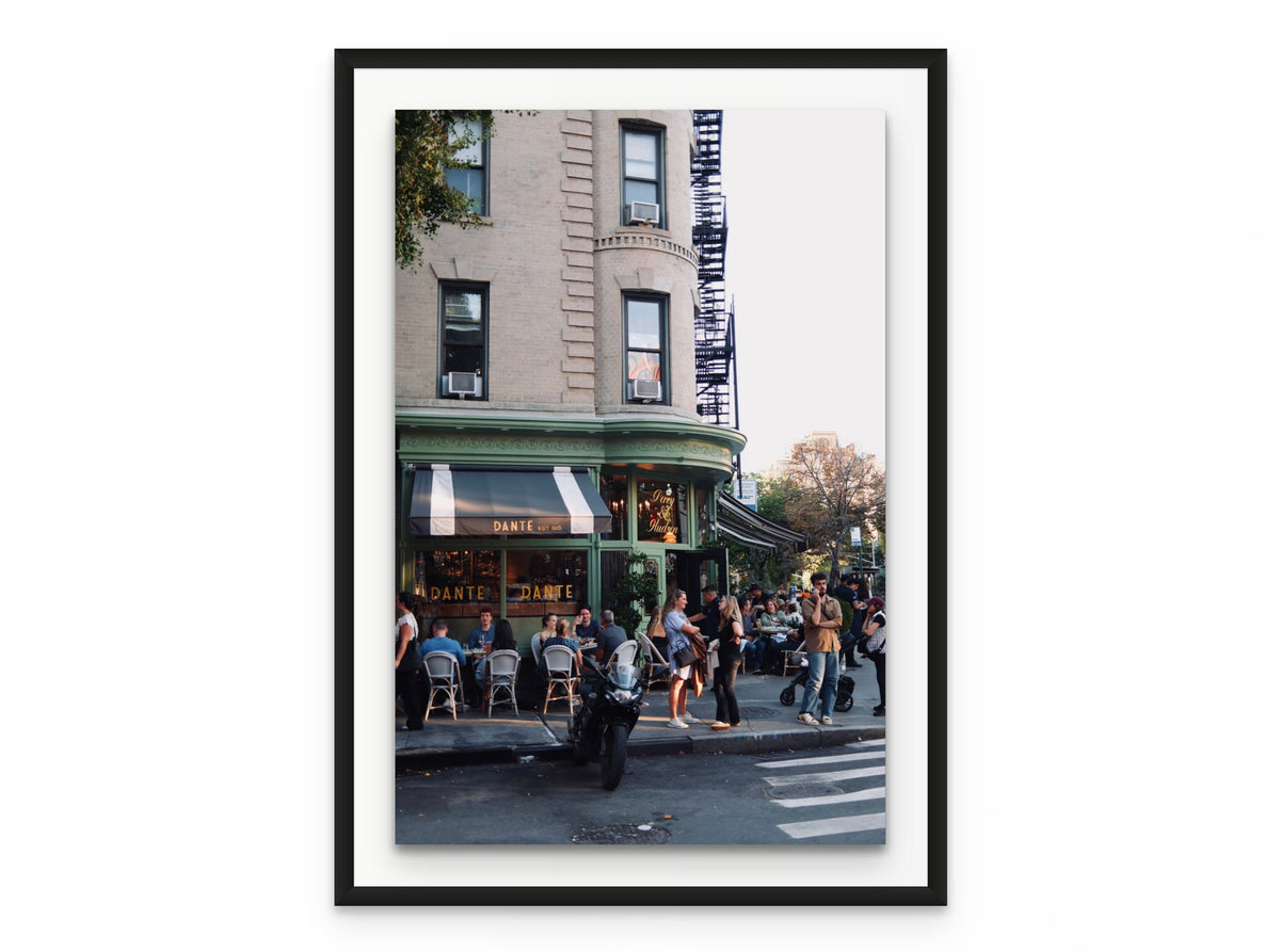 Cafe Dante, 20×30 in black frame