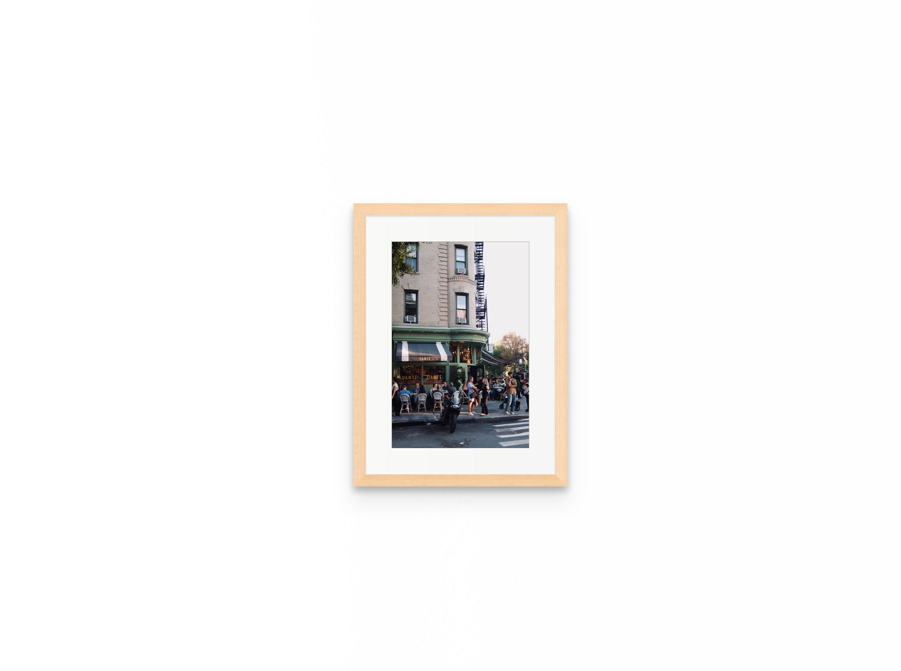Cafe Dante, 8×12 in natural frame