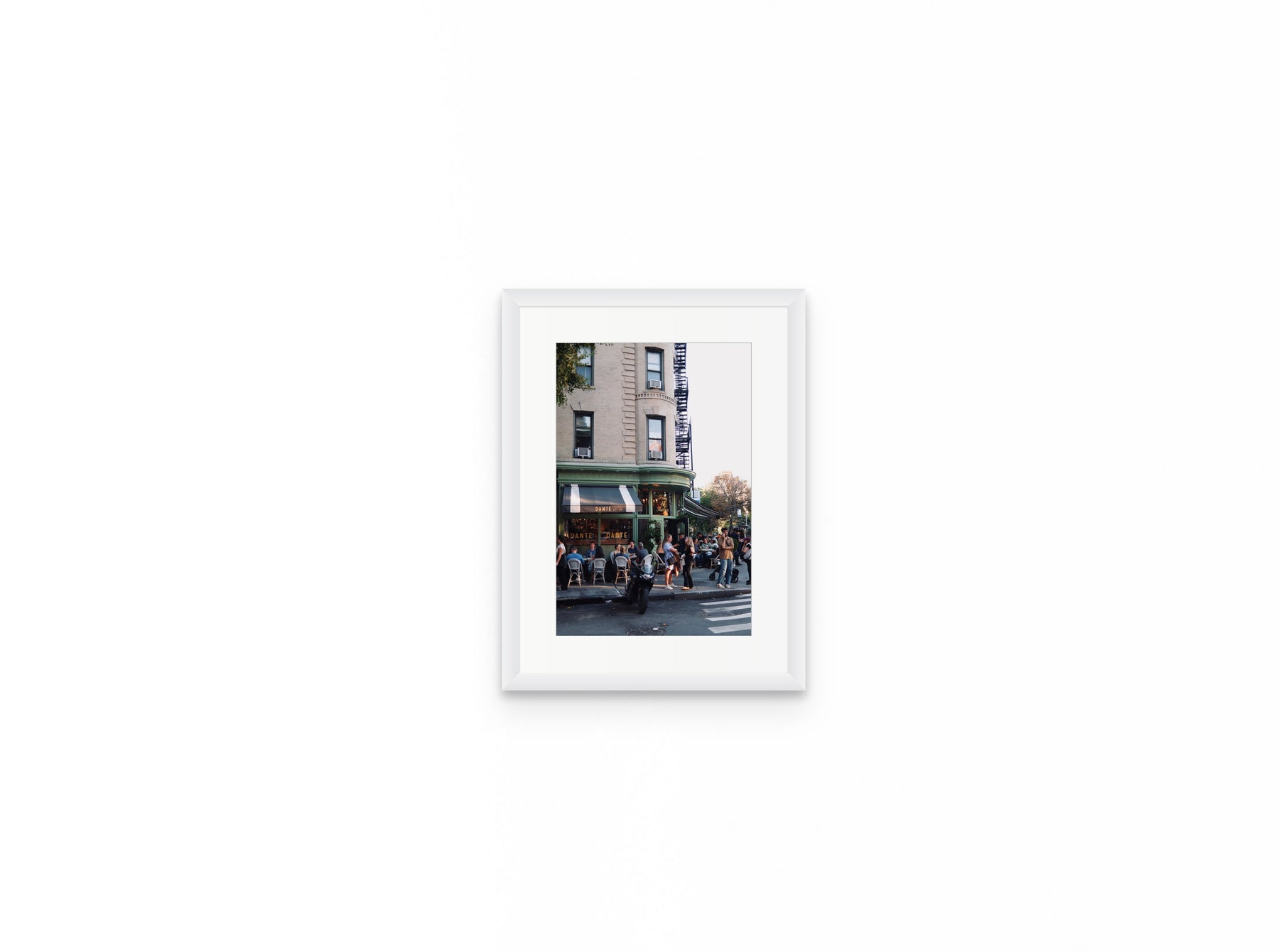 Cafe Dante, 8×12 in white frame