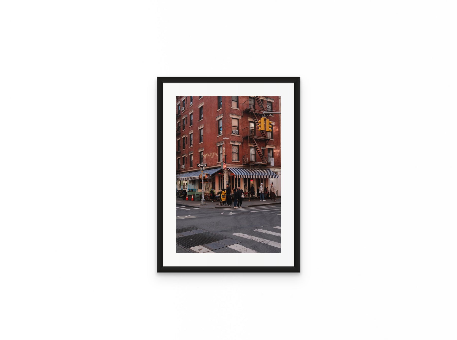 Chinatown Corner, 12×18 in black frame