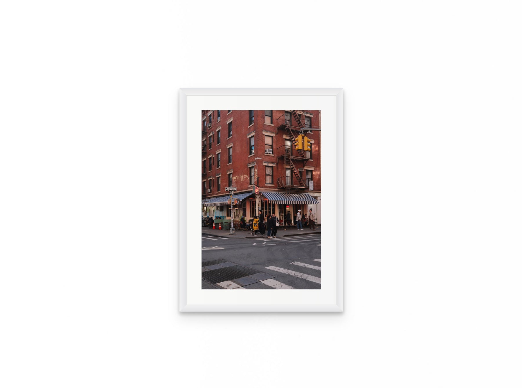 Chinatown Corner, 12×18 in white frame