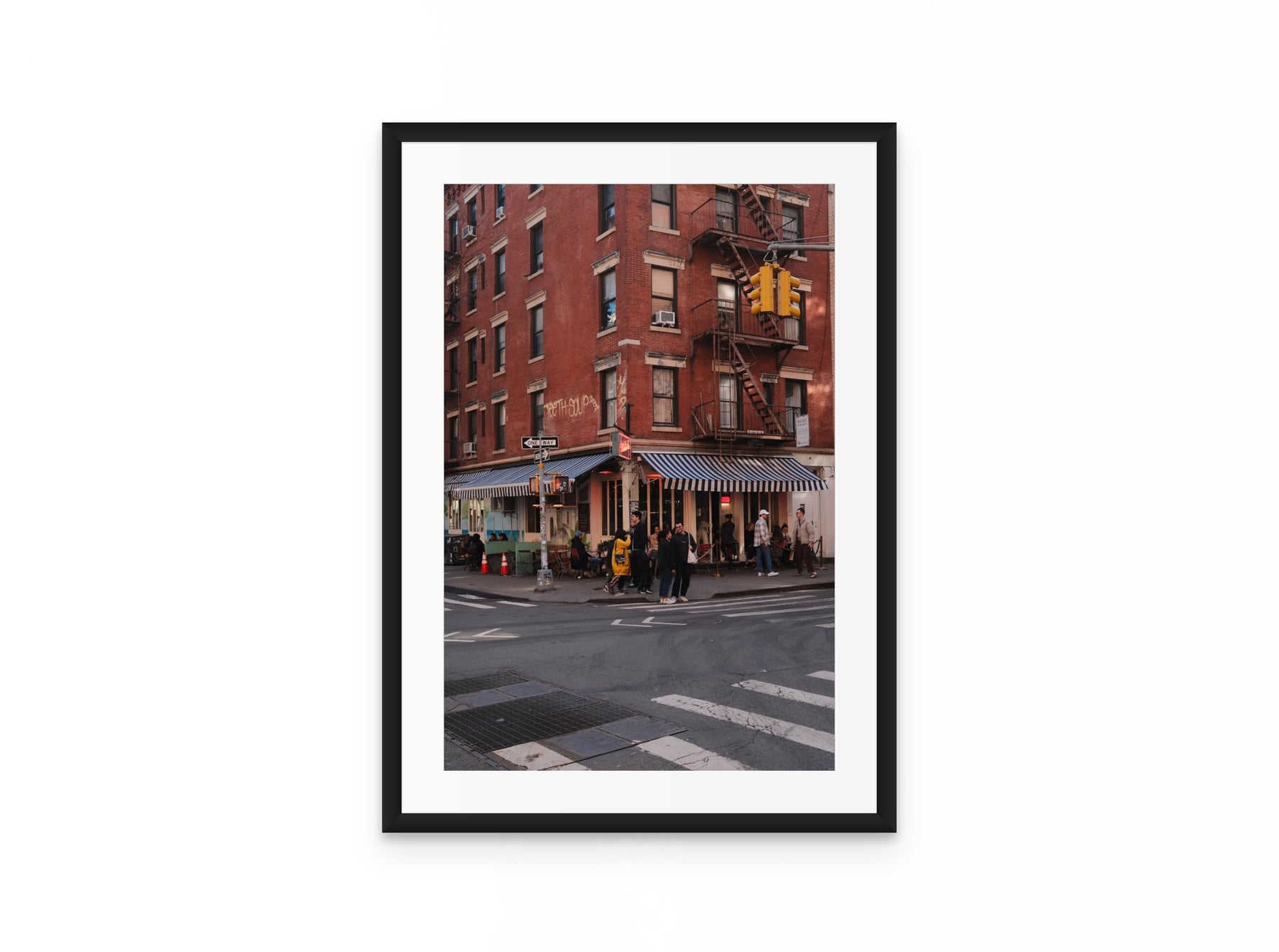 Chinatown Corner, 16×24 in black frame