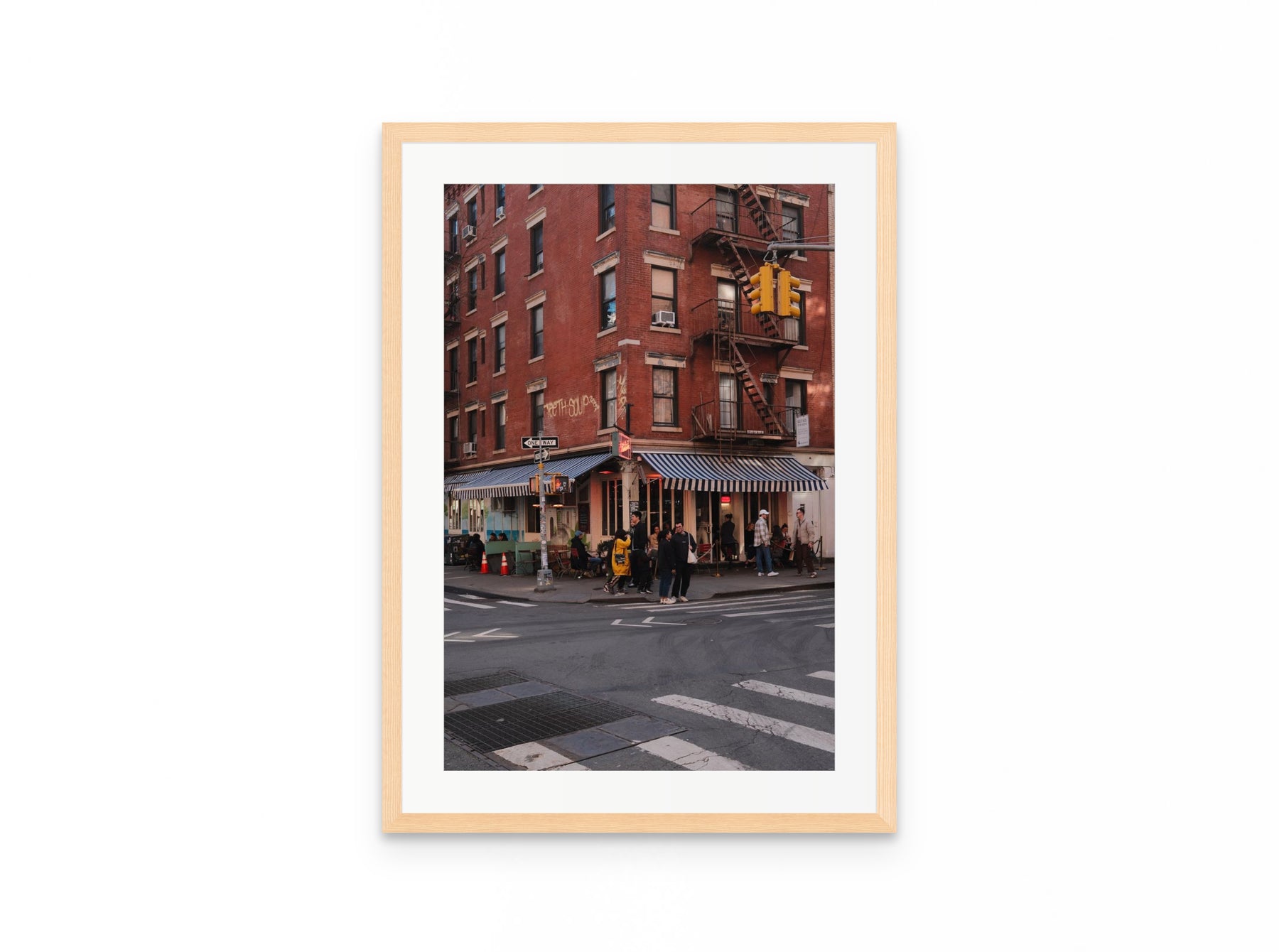 Chinatown Corner, 16×24 in natural frame
