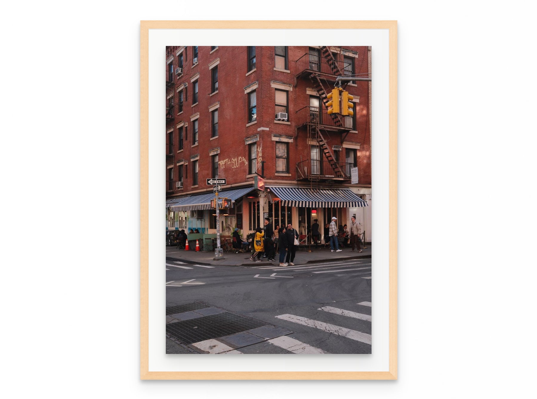 Chinatown Corner, 20×30 in natural frame