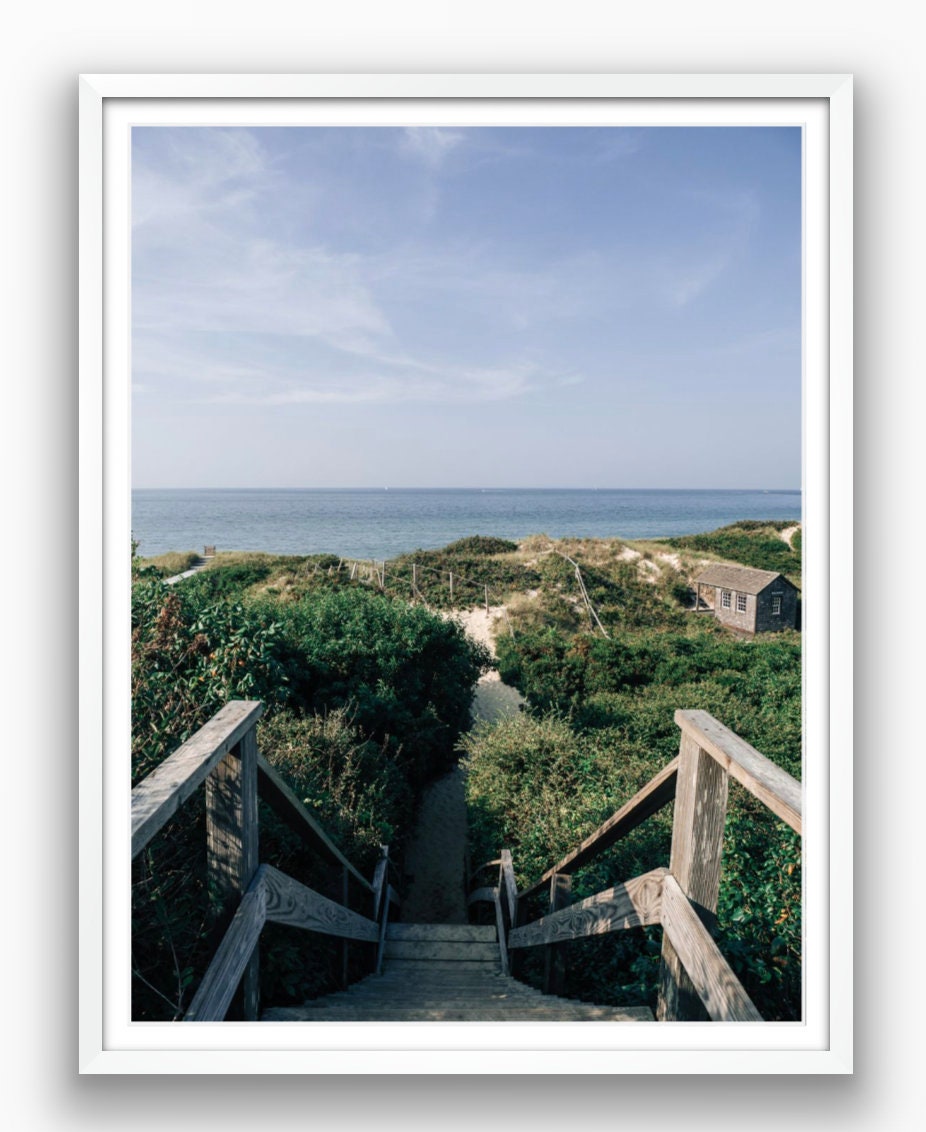 Nantucket Steps Beach Photograph - Framed or Print Only