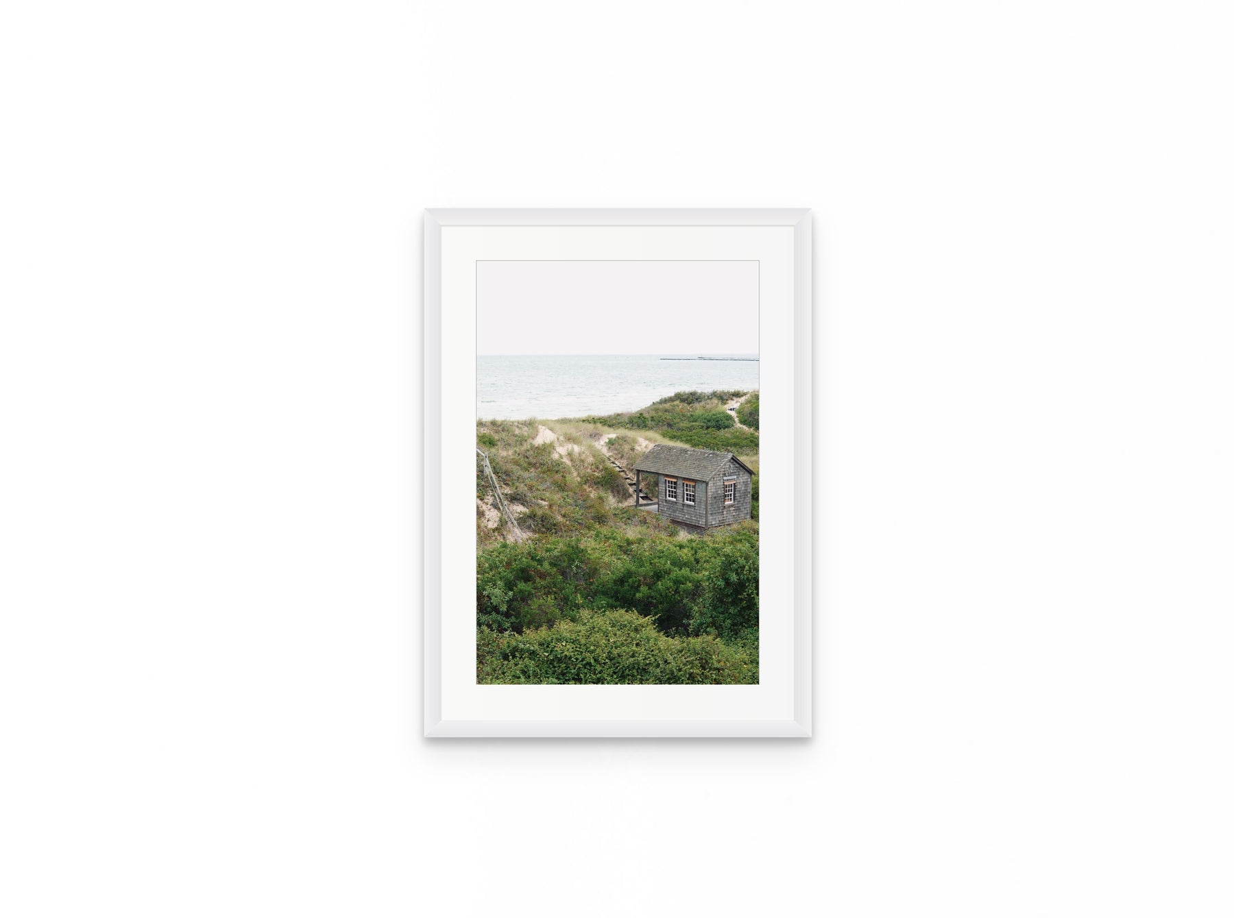 Dune Shack, 12×18 in white frame