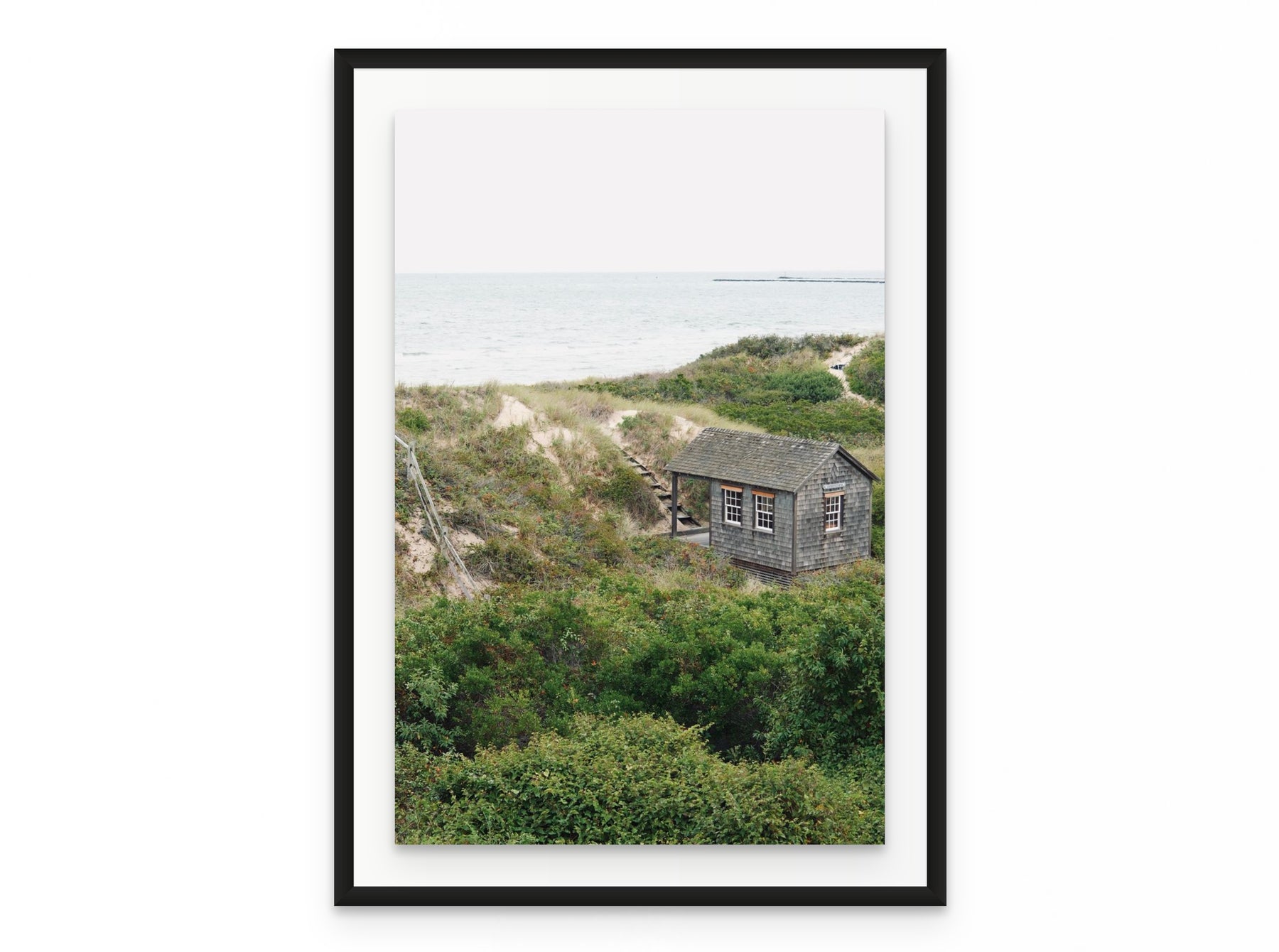 Dune Shack, 20×30 in black frame