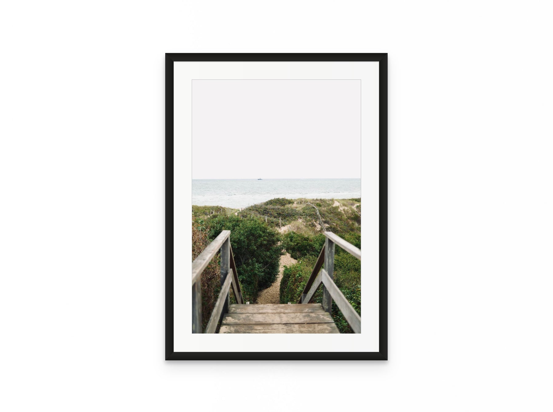 Dune Stairs, 16×24 in black frame
