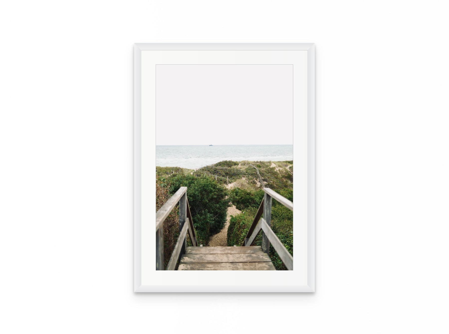 Dune Stairs, 16×24 in white frame