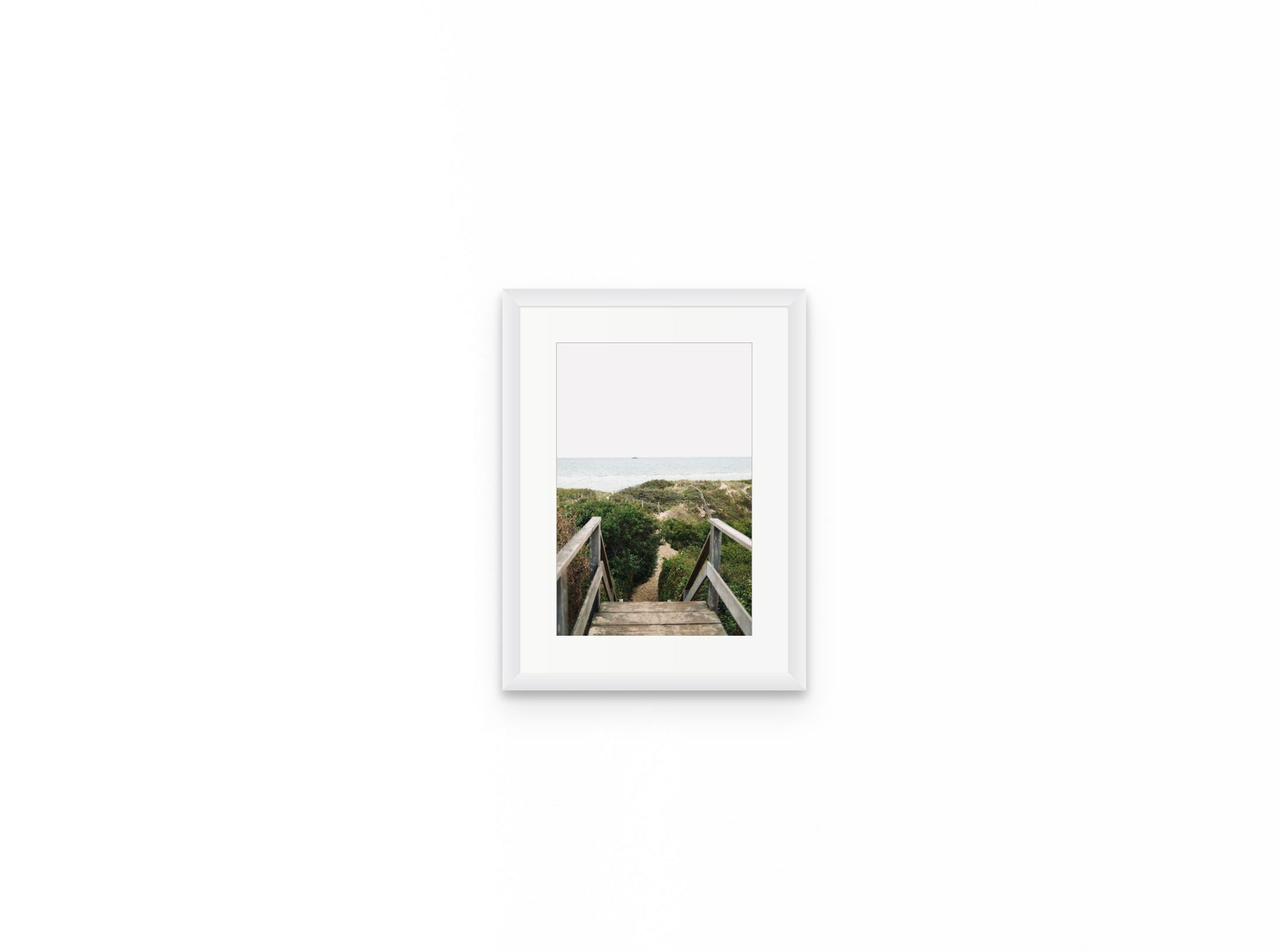 Dune Stairs, 8×12 in white frame