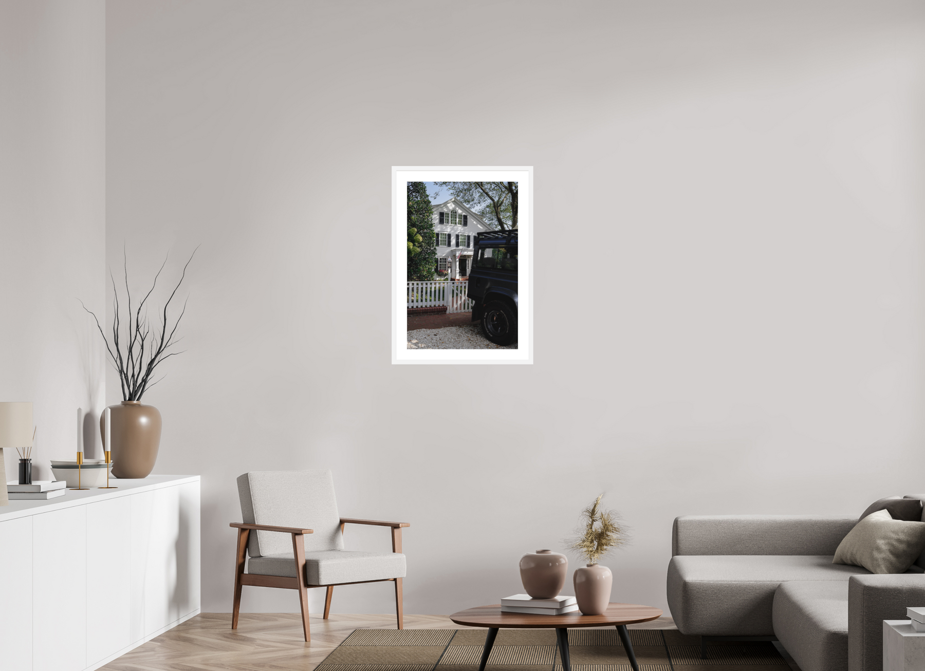 20 x 30″, White Frame, Museum Glass, Hahn Photo Rag mv house 2