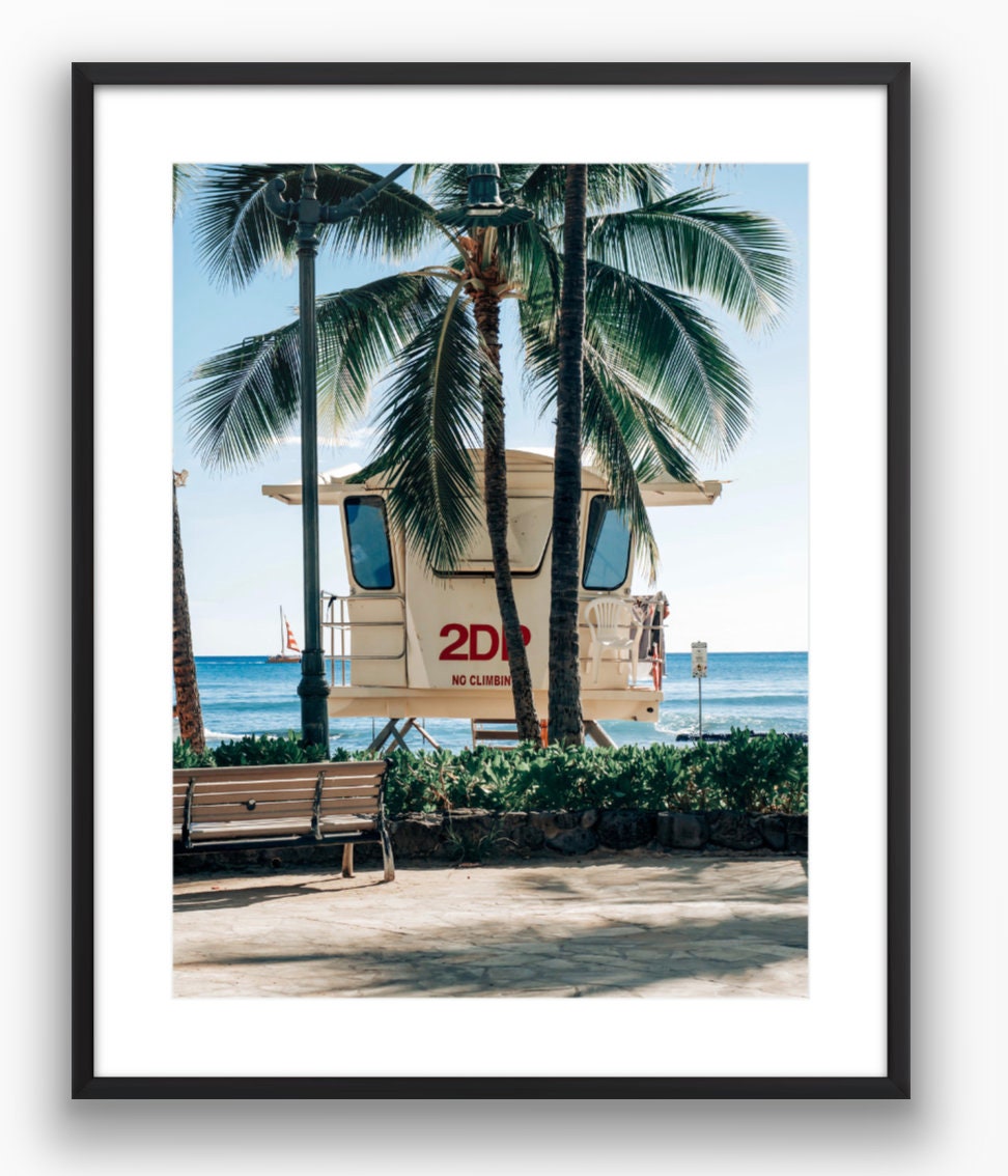 Hawaii Lifeguard Stand at Waikiki Photograph - Print Only or Framed