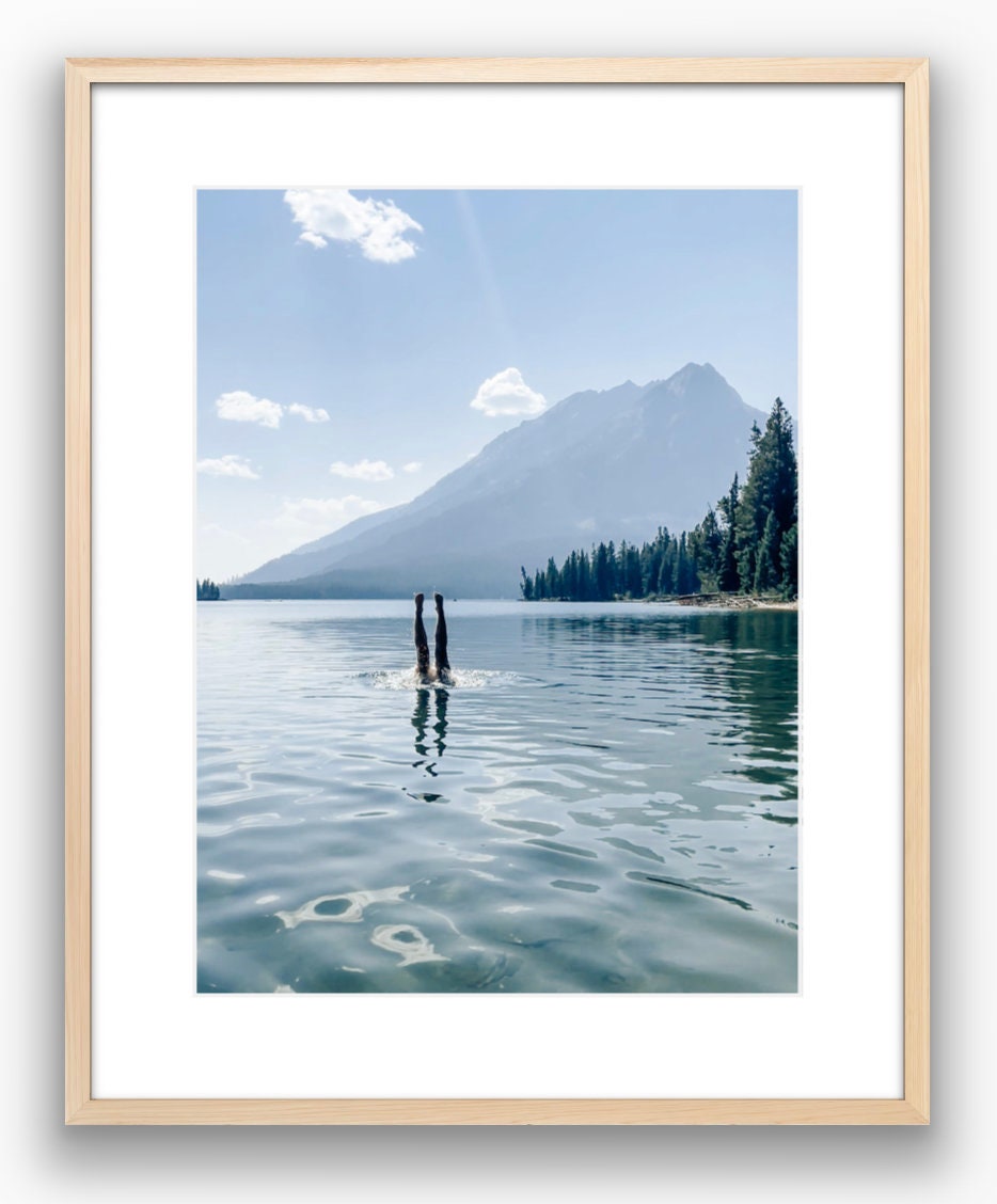 Handstands in Jackson Lake Photograph - Print Only or Framed