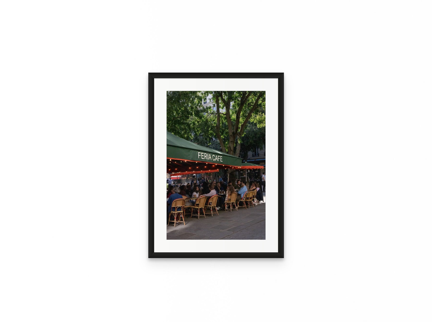 Feria Cafe Paris, 12×18 in black frame