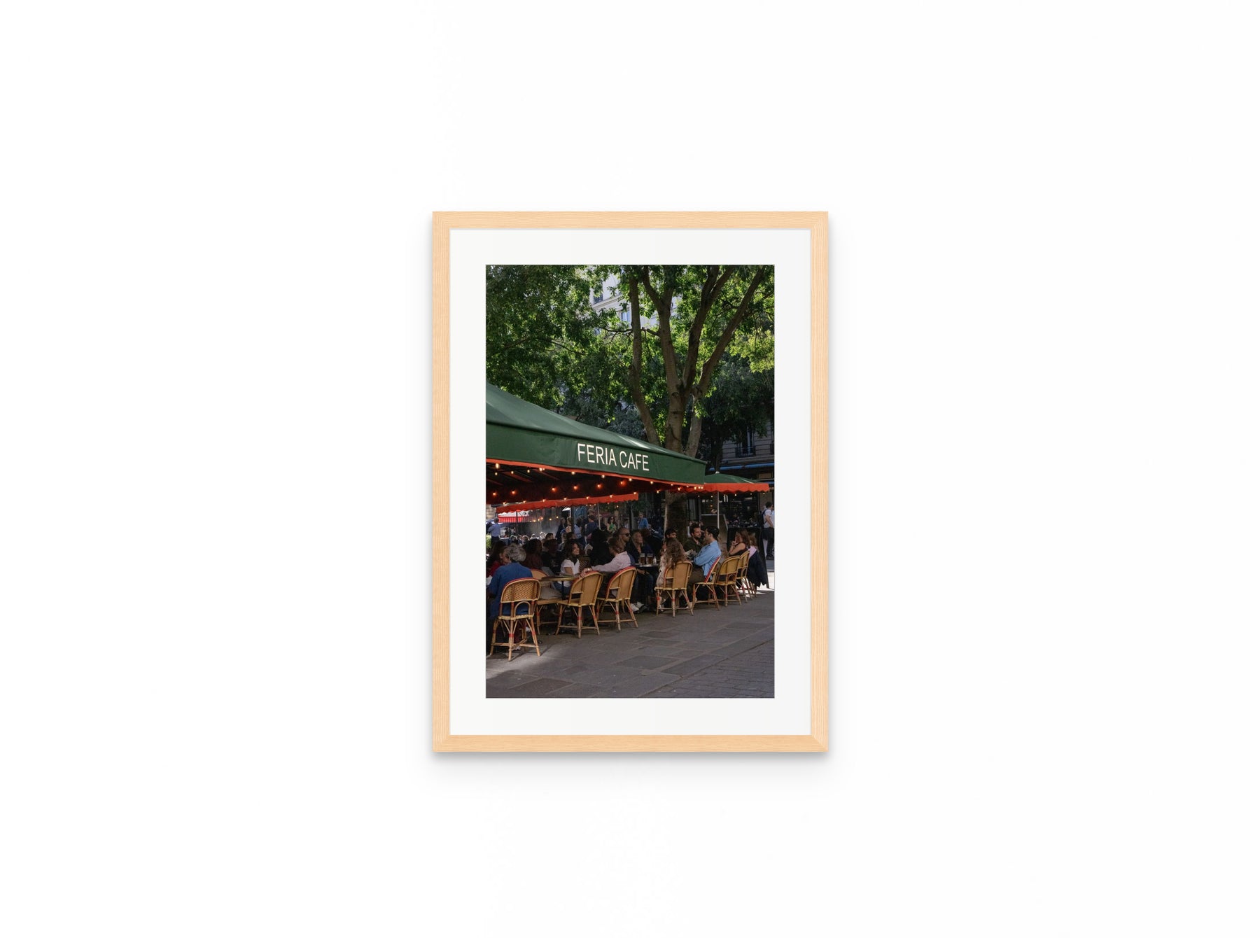 Feria Cafe Paris, 12×18 in natural frame
