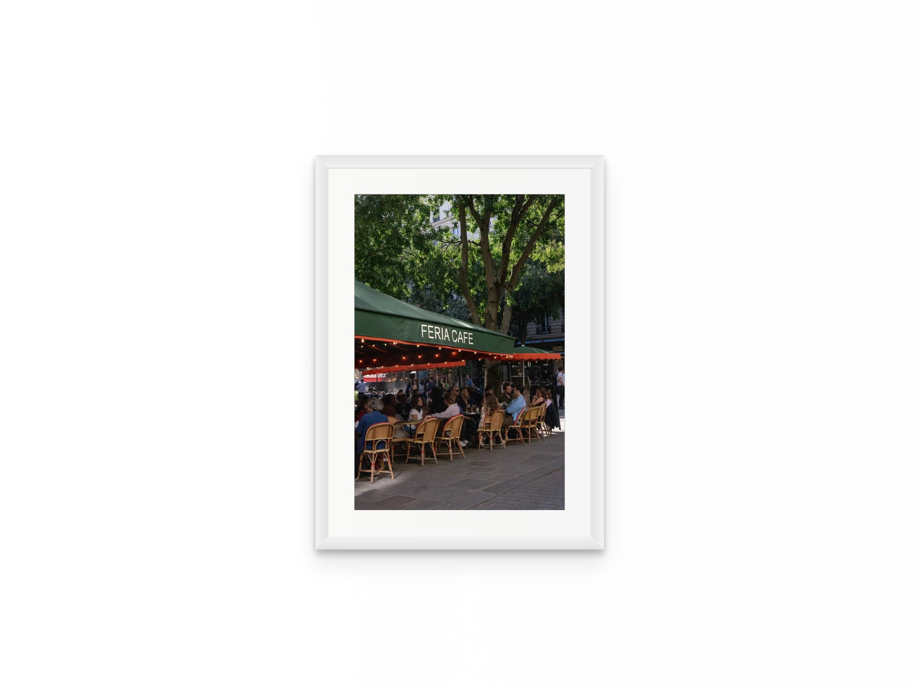Feria Cafe Paris, 12×18 in white frame