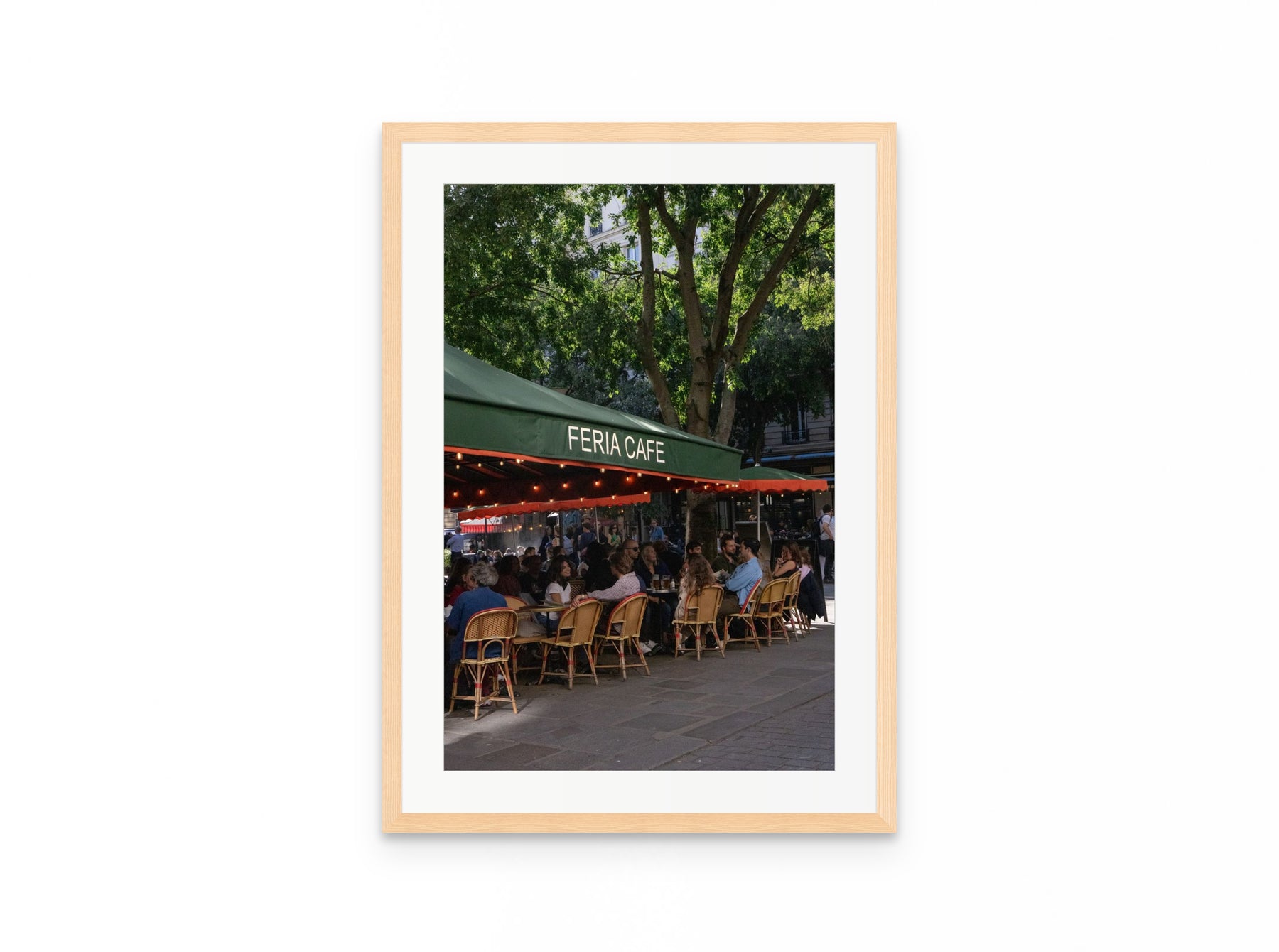 Feria Cafe Paris, 16×24 in natural frame