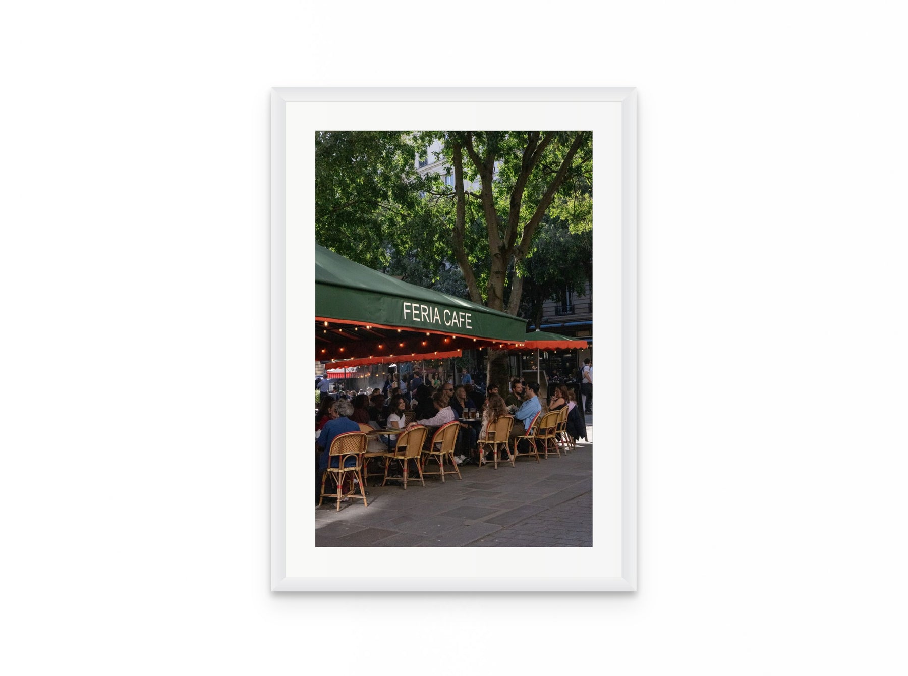 Feria Cafe Paris, 16×24 in white frame