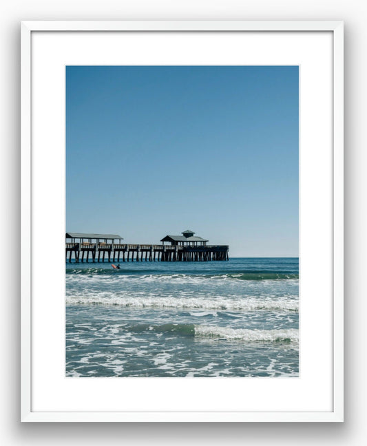 Folly Beach South Carolina Surfer Photograph - Print Only or Framed