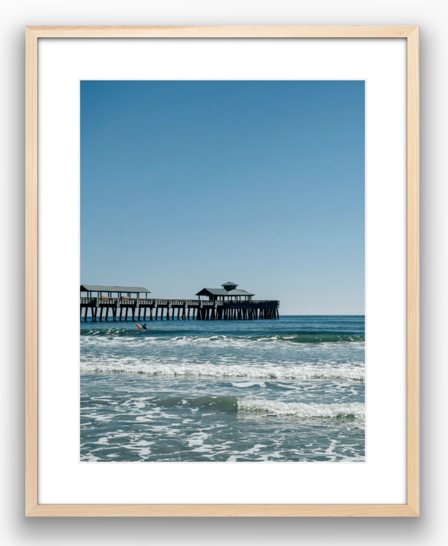 Folly Beach South Carolina Surfer Photograph - Print Only or Framed